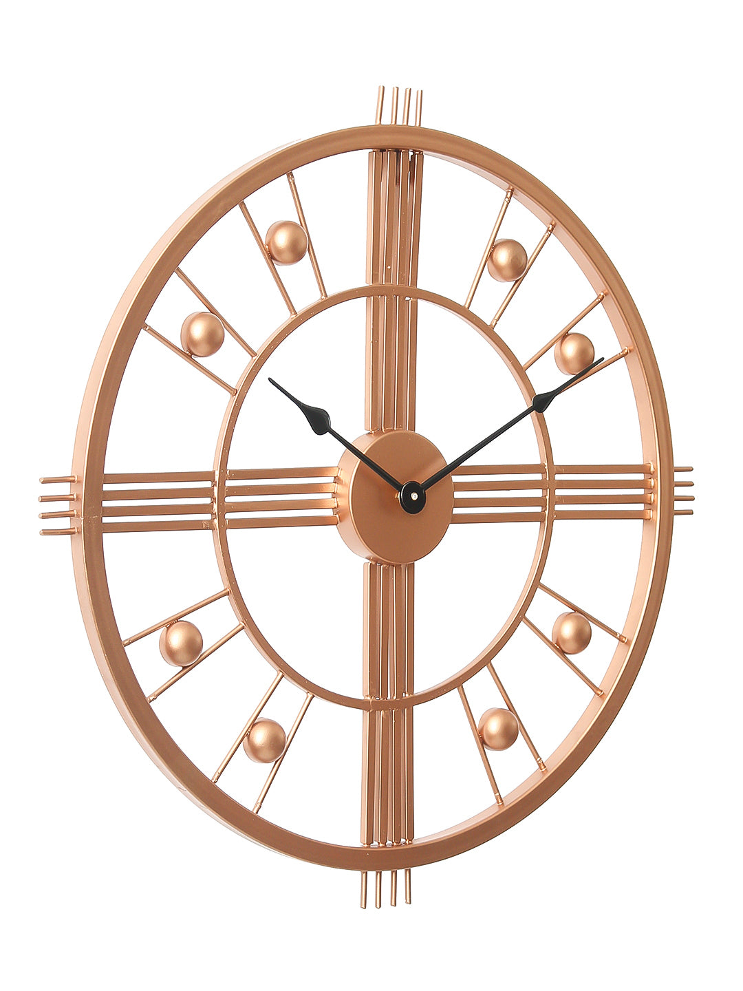 Copper Color Iron Round Hand-Crafted Designer Wall Clock Without Glass ( 51 Cm x 51 Cm ) 5