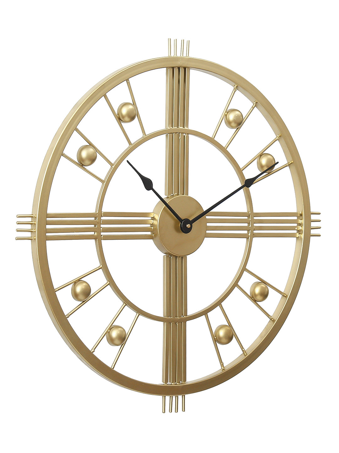 Golden Iron Round Hand-Crafted Designer Wall Clock Without Glass ( 51 Cm x 51 Cm ) 5