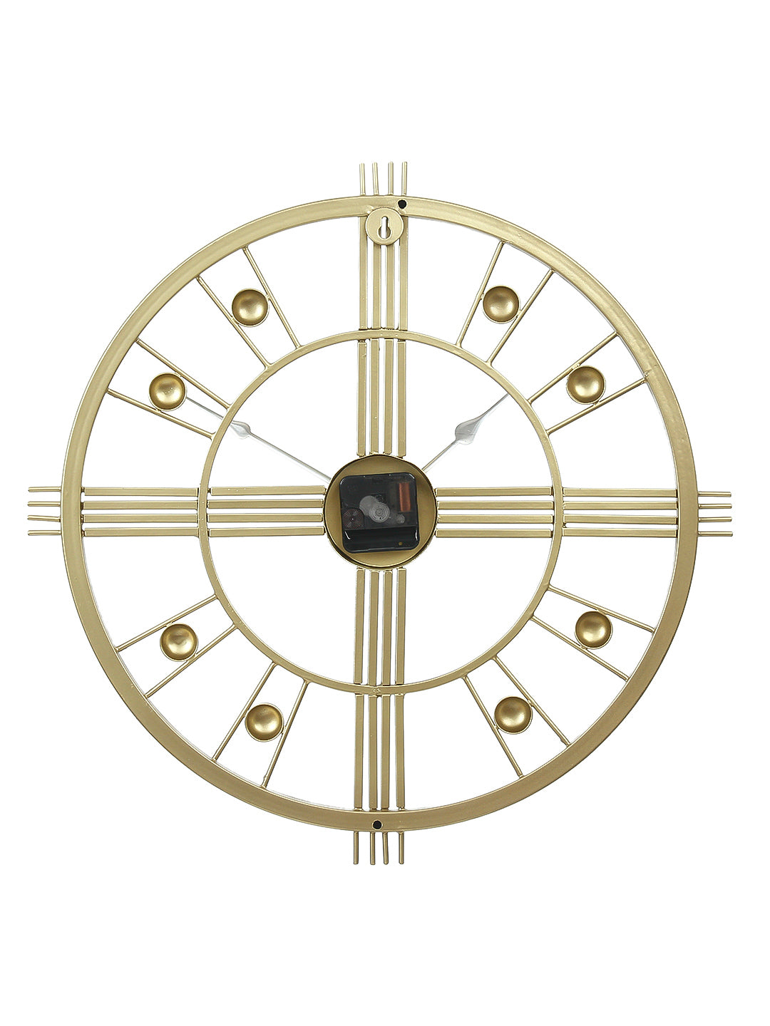 Golden Iron Round Hand-Crafted Designer Wall Clock Without Glass ( 51 Cm x 51 Cm ) 6