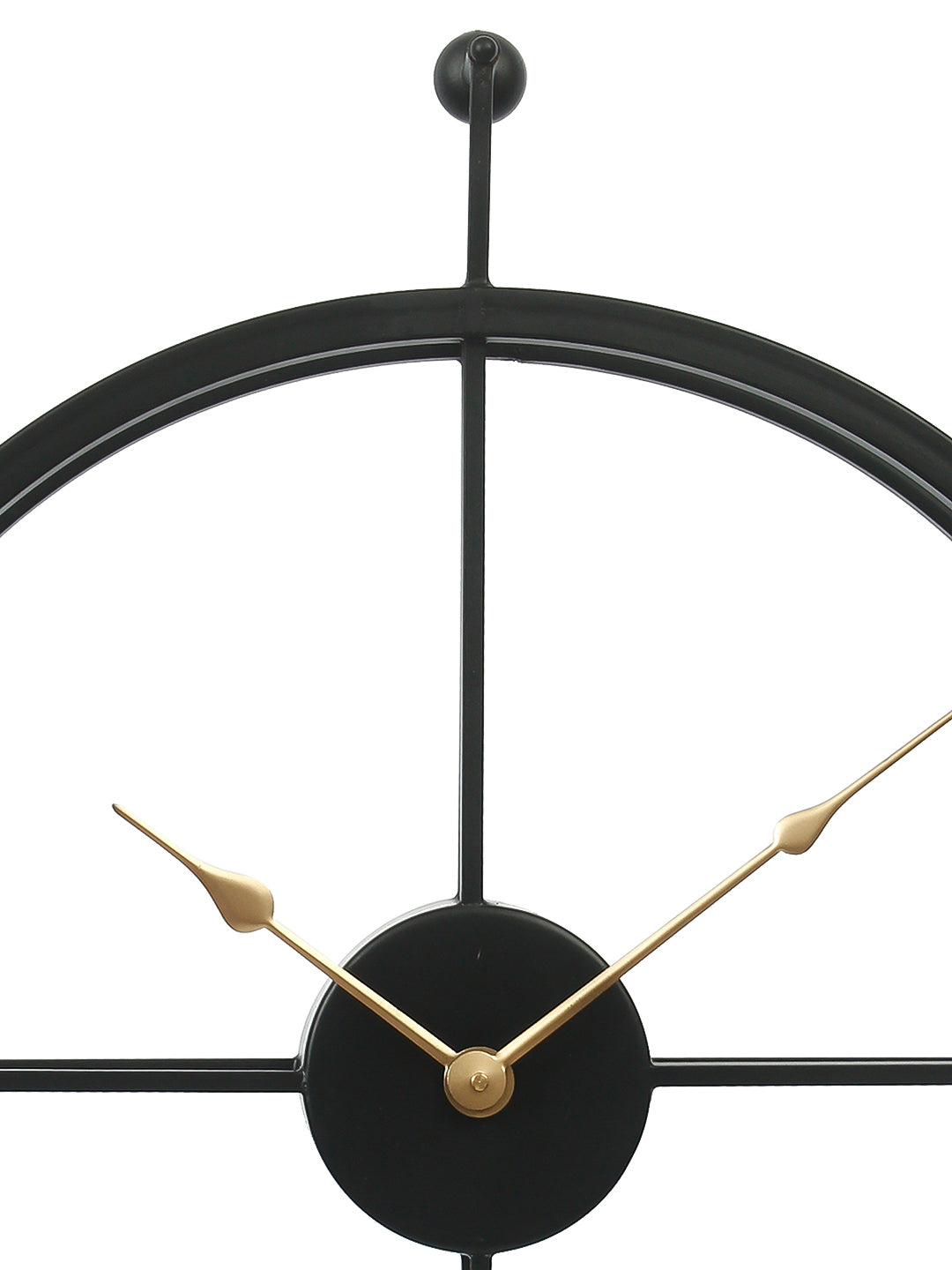 Black Iron Round Handcrafted Modern Wall Clock Without Glass and numbers 4