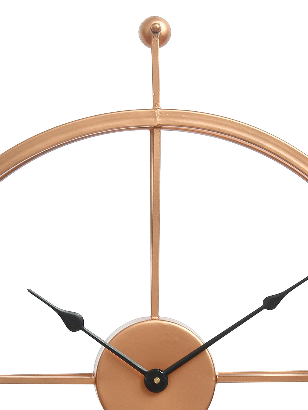 Copper Color Iron Round Hand-Crafted Analog Wall Clock Without Glass ( 46Cm x 53Cm ) 4