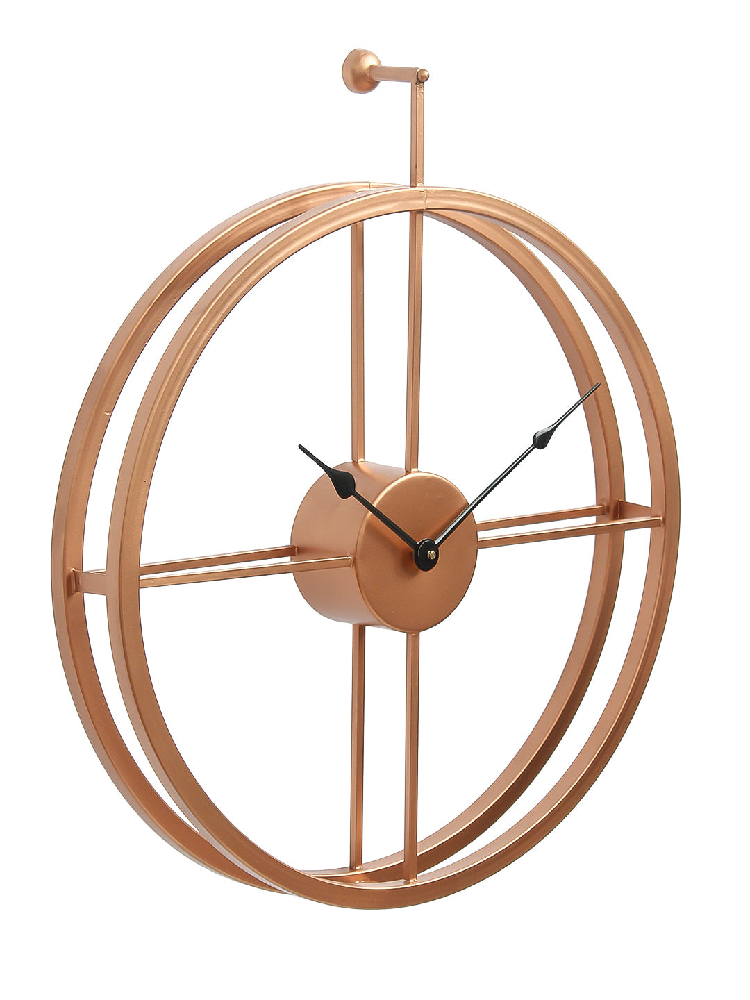 Copper Color Iron Round Hand-Crafted Analog Wall Clock Without Glass ( 46Cm x 53Cm ) 5