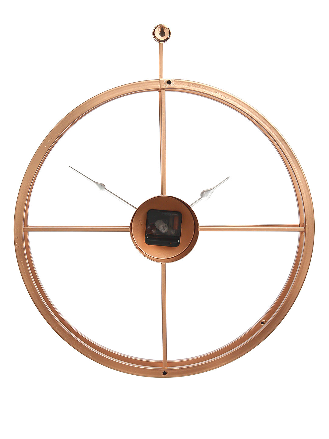 Copper Color Iron Round Hand-Crafted Analog Wall Clock Without Glass ( 46Cm x 53Cm ) 6