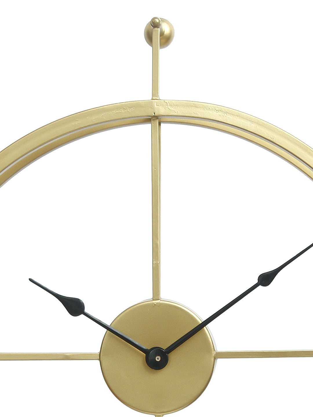 Golden Iron Round Hand-Crafted Analog Wall Clock Without Glass ( 46Cm x 53Cm ) 4