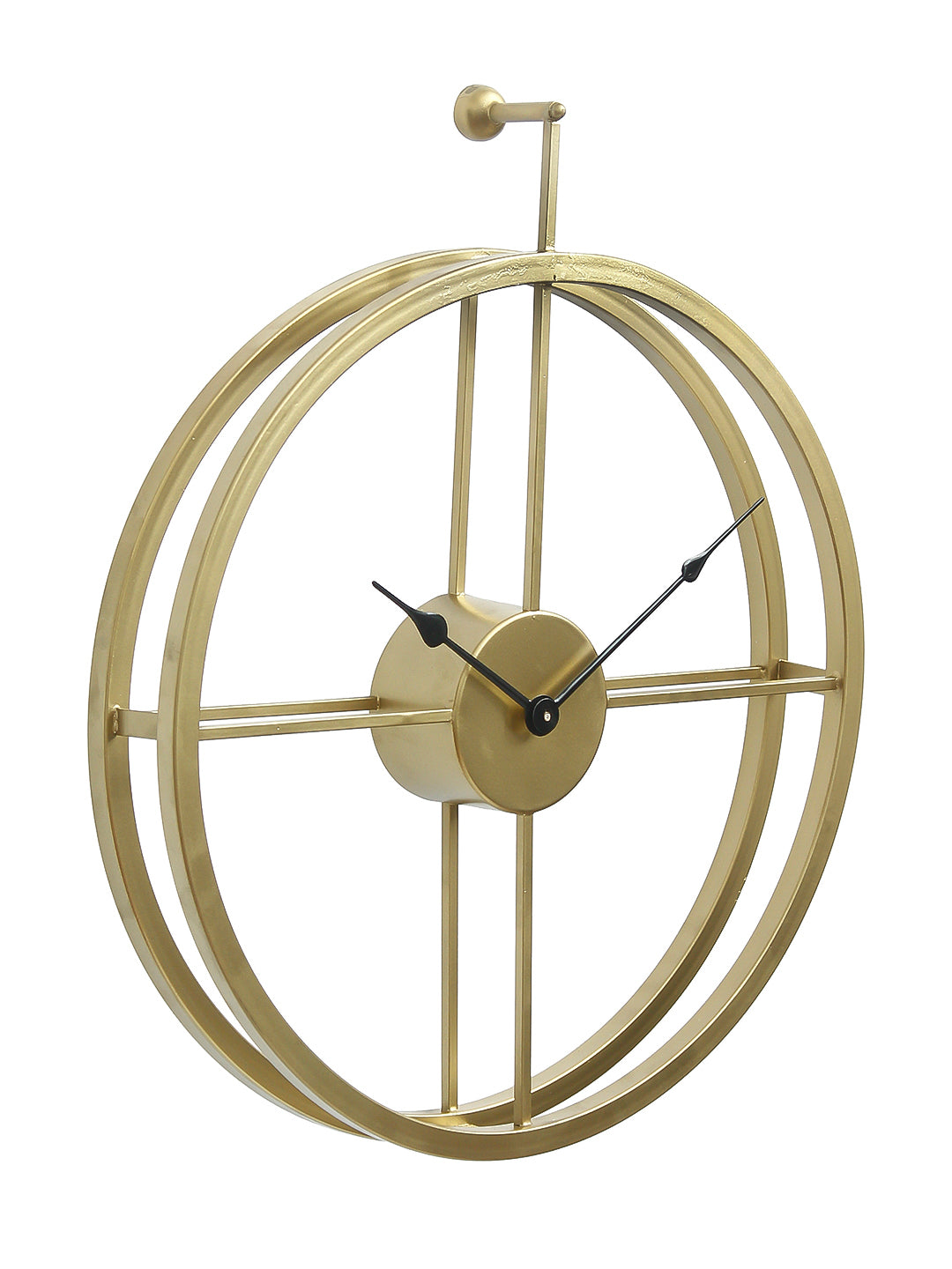 Golden Iron Round Hand-Crafted Analog Wall Clock Without Glass ( 46Cm x 53Cm ) 5