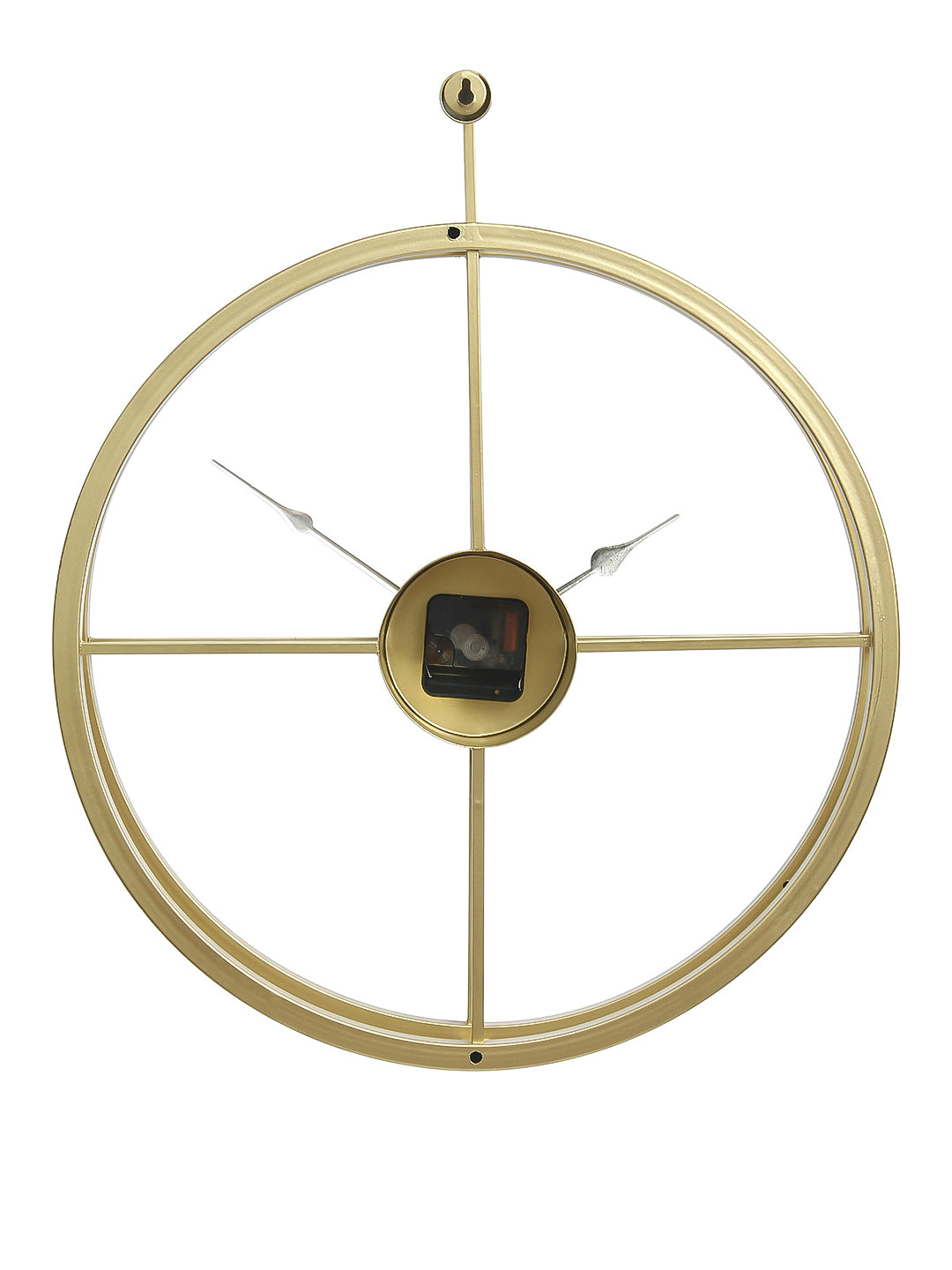 Golden Iron Round Hand-Crafted Analog Wall Clock Without Glass ( 46Cm x 53Cm ) 6