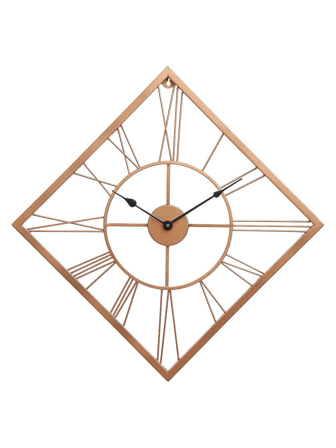 Copper Color Iron Kite Shape Analog Designer Wall Clock Without Glass