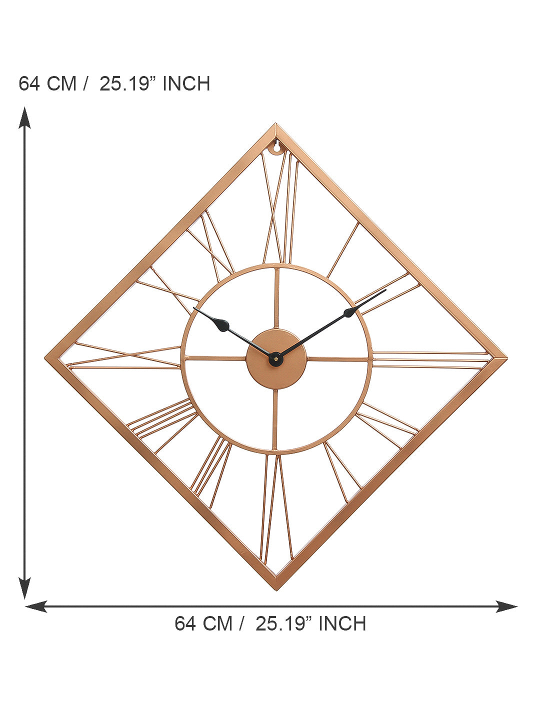 Copper Color Iron Kite Shape Analog Designer Wall Clock Without Glass 3