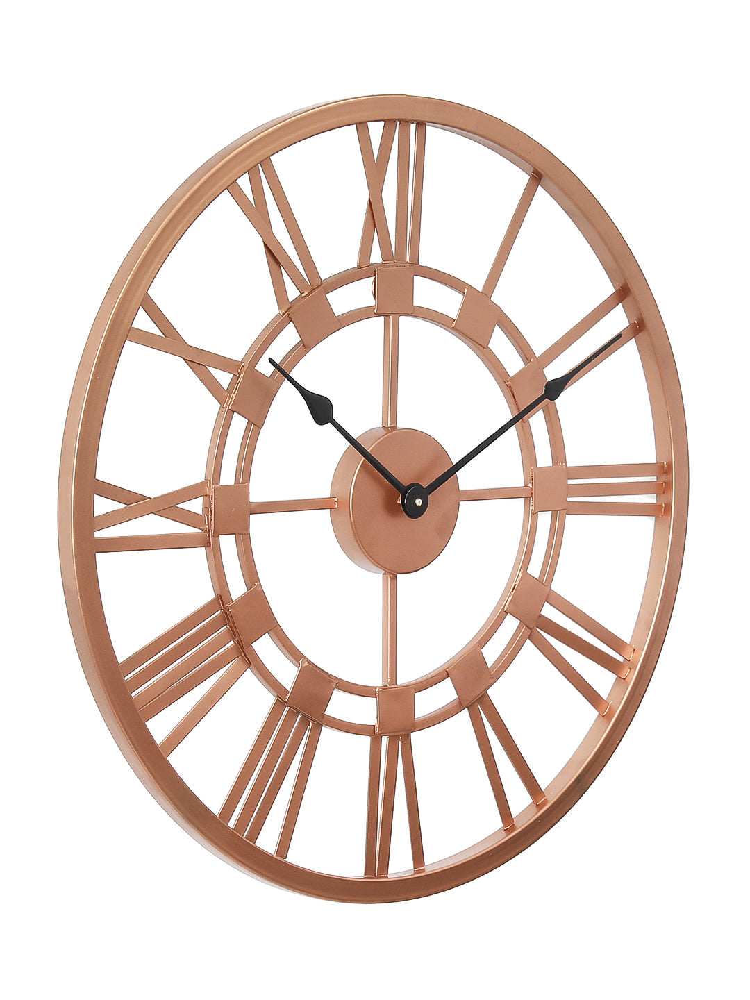Copper Color Iron Roman Figure Round Hand-Crafted Analog Wall Clock Without Glass ( 45Cm x 45Cm ) 5