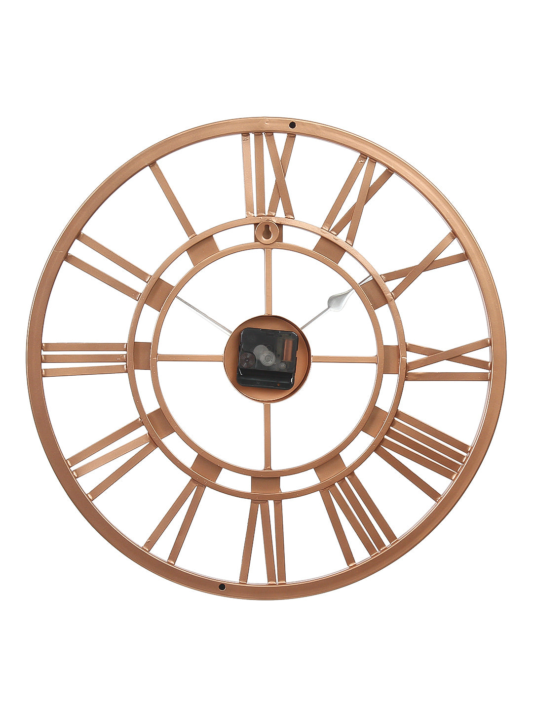 Copper Color Iron Roman Figure Round Hand-Crafted Analog Wall Clock Without Glass ( 45Cm x 45Cm ) 6