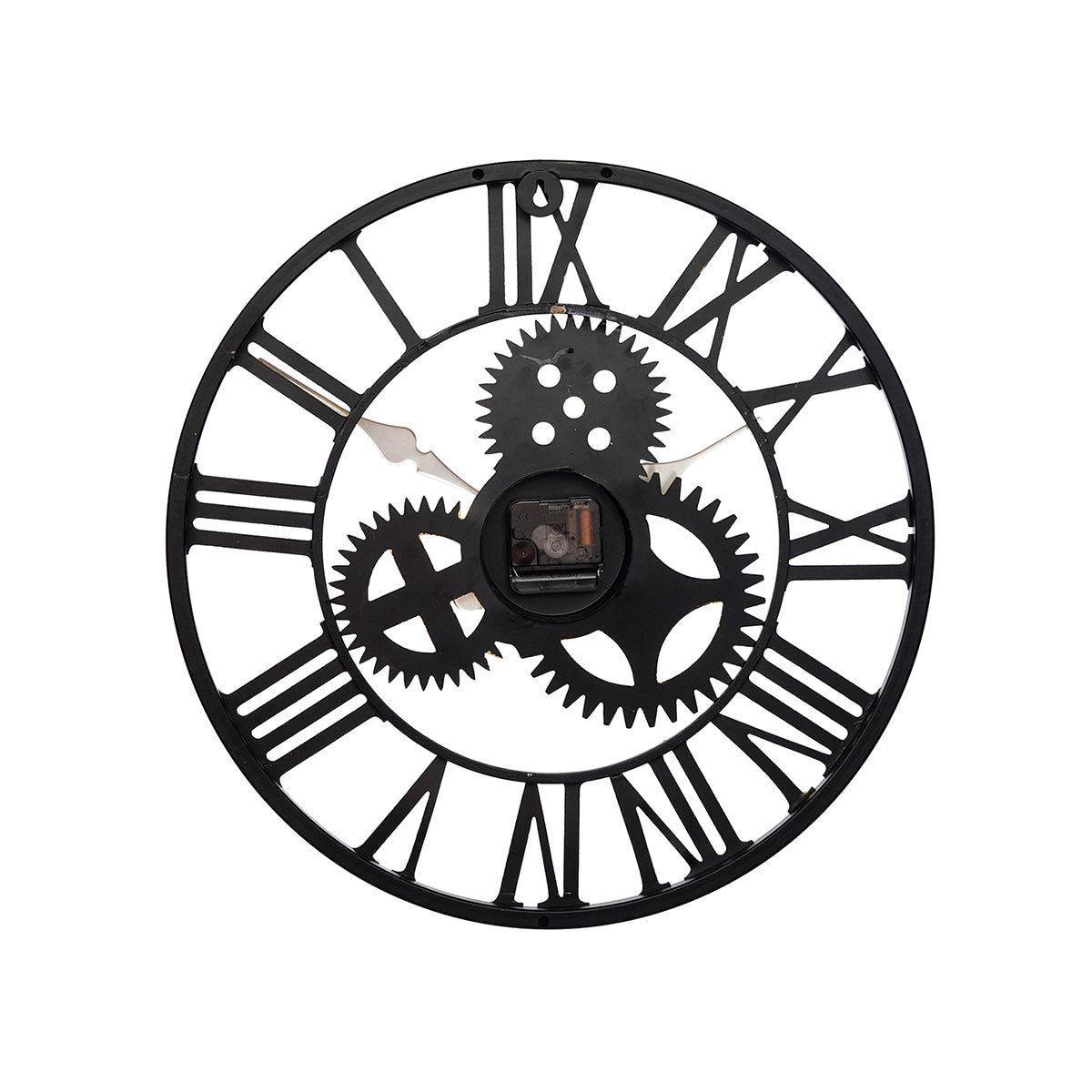Round Black and copper Handcrafted Roman Numeral Designer Iron Wall Clock 5