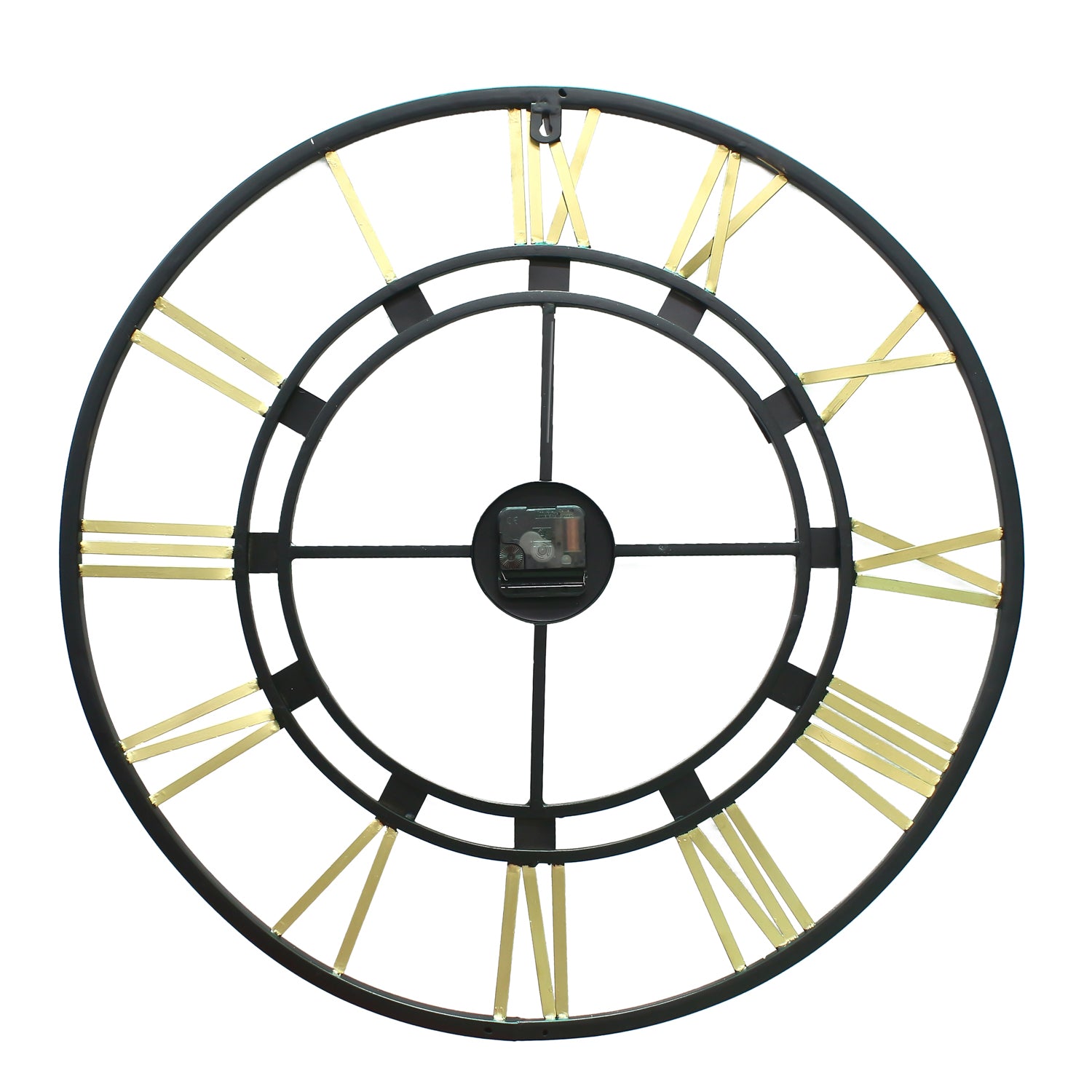 Golden Black Round Iron Wall Clock (24 x 24 Inch) 4