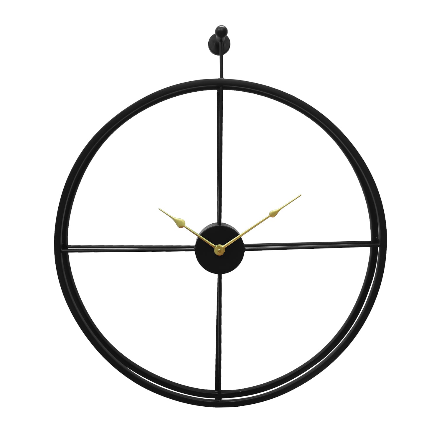 Black Round Ring Iron Wall Clock