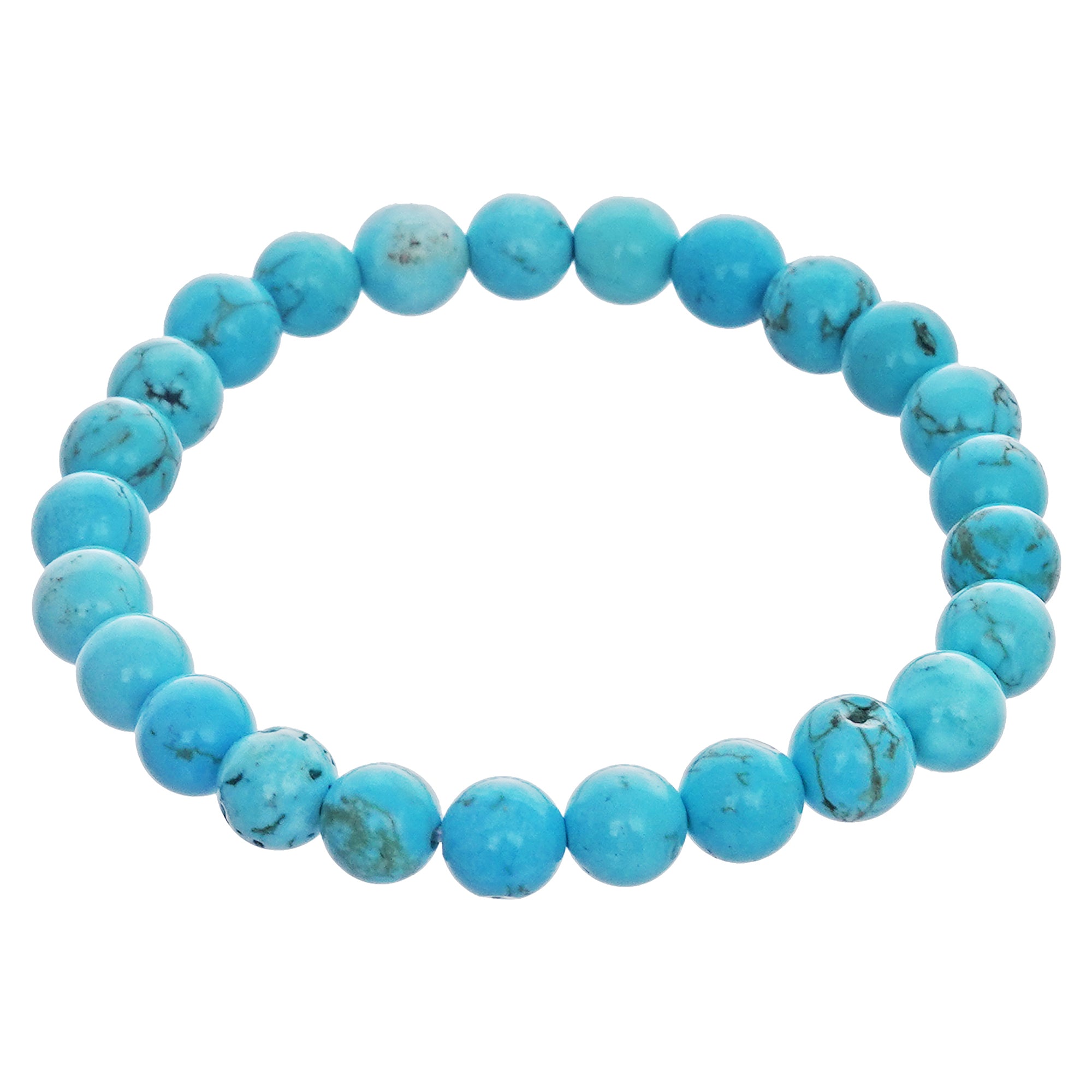 eCraftIndia Turquoise Feroza Crystal Gemstone Beaded Bracelet for Men and Women, 8 MM Beads 2