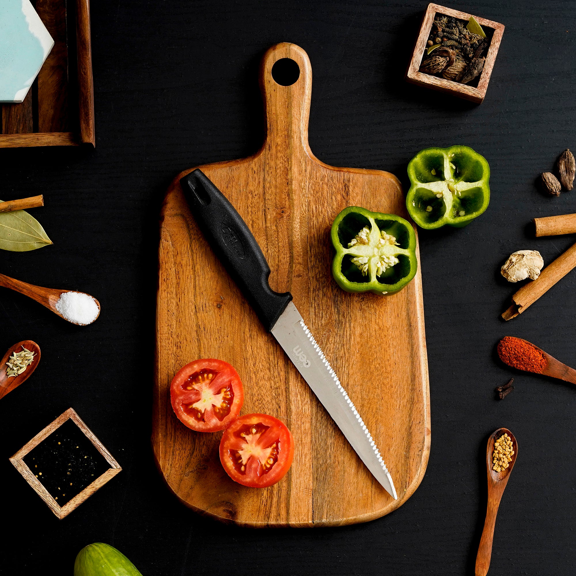 Brown Wooden Chopping Board With Handle