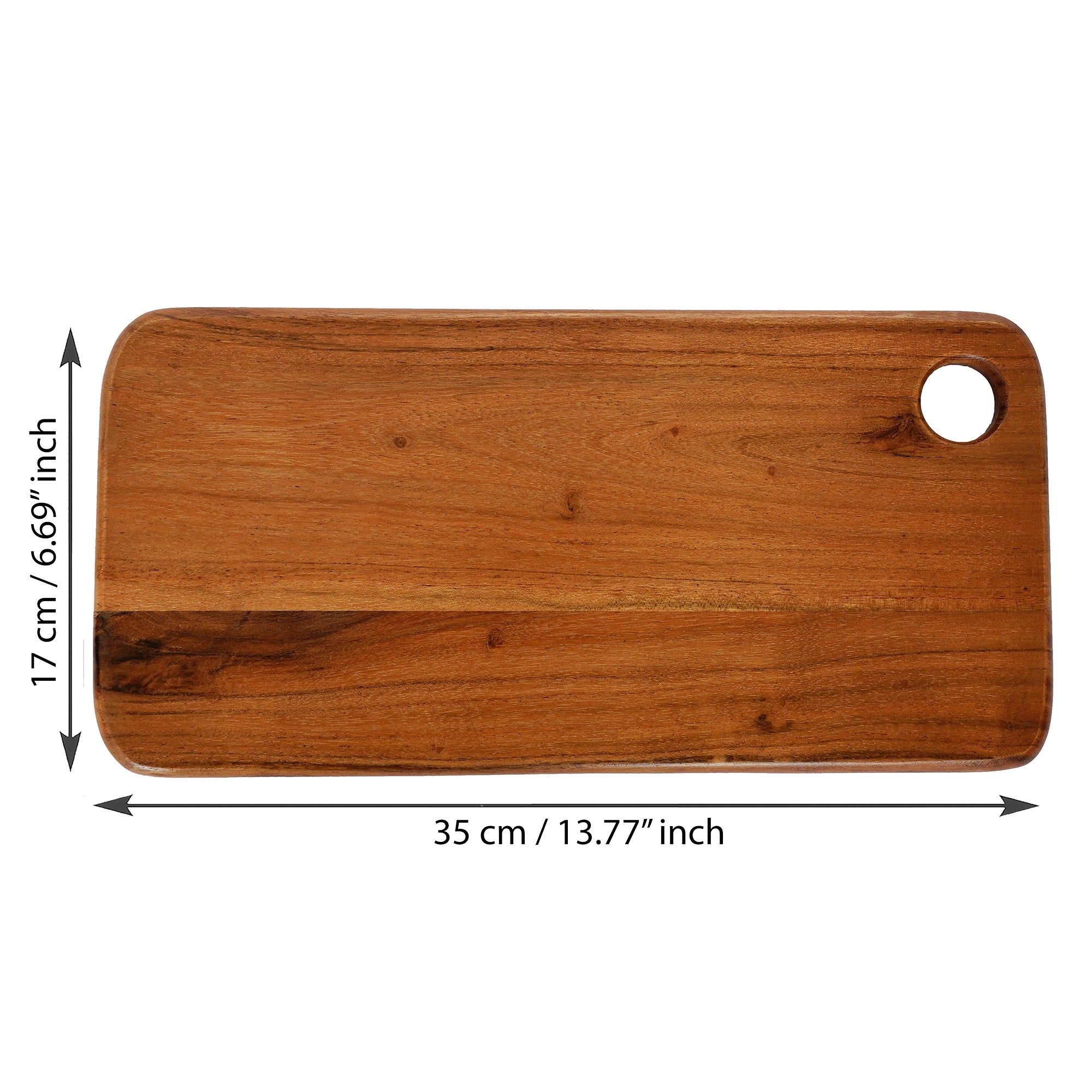 Brown Rectangle Wooden Chopping Board With Handle 3