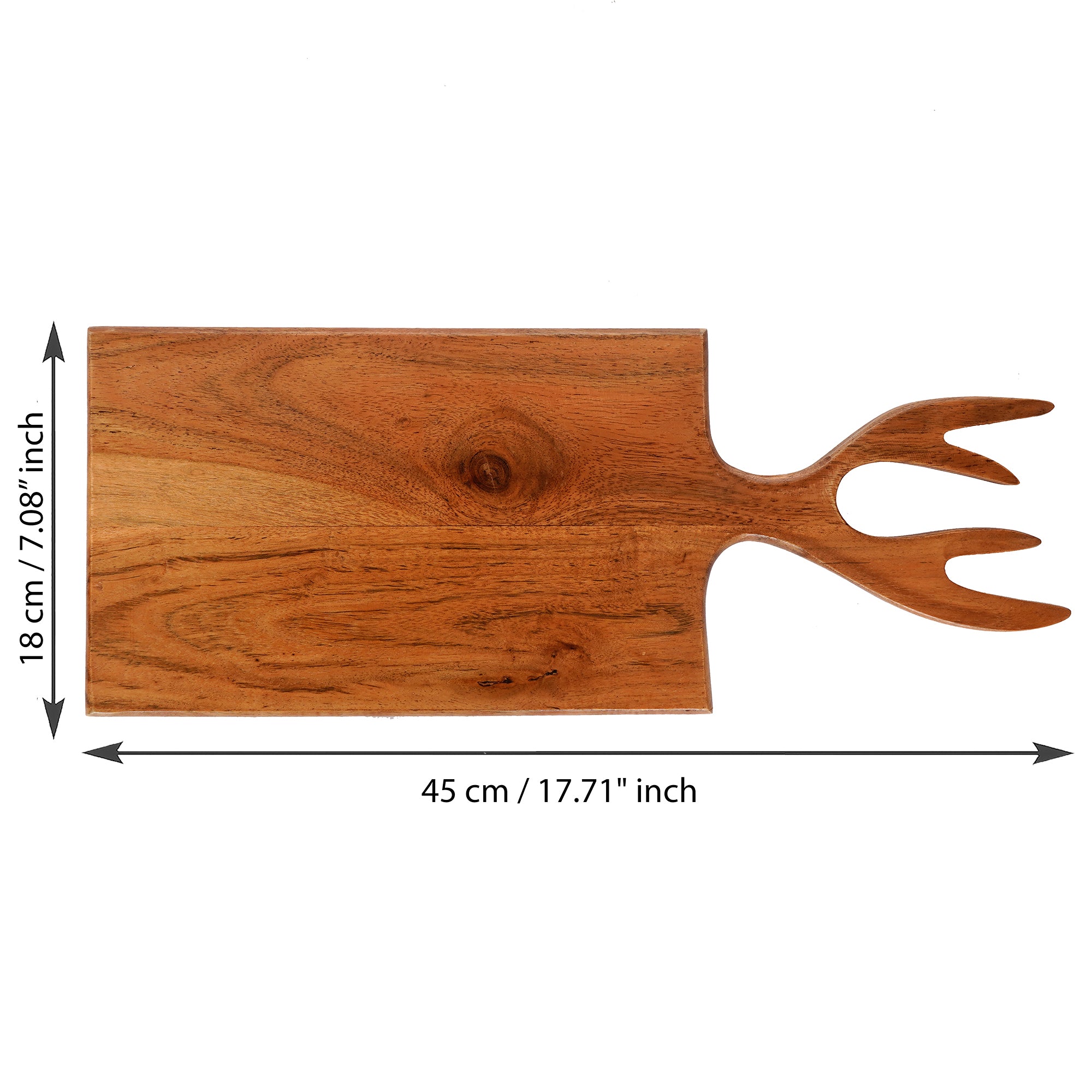 Brown Rectangle Wooden Chopping Board With Unique Handle 3