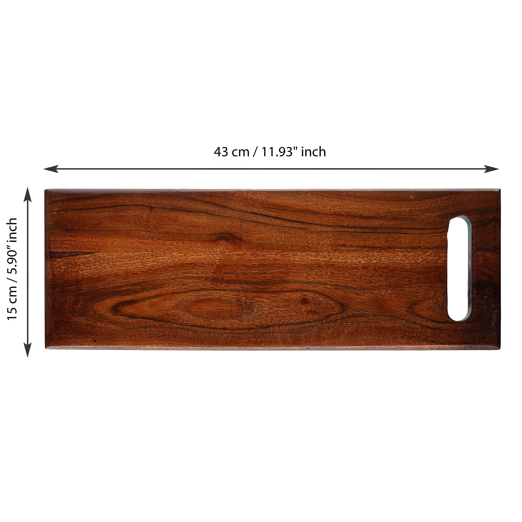 Brown Long Rectangle Wooden Chopping Board with Handle 3