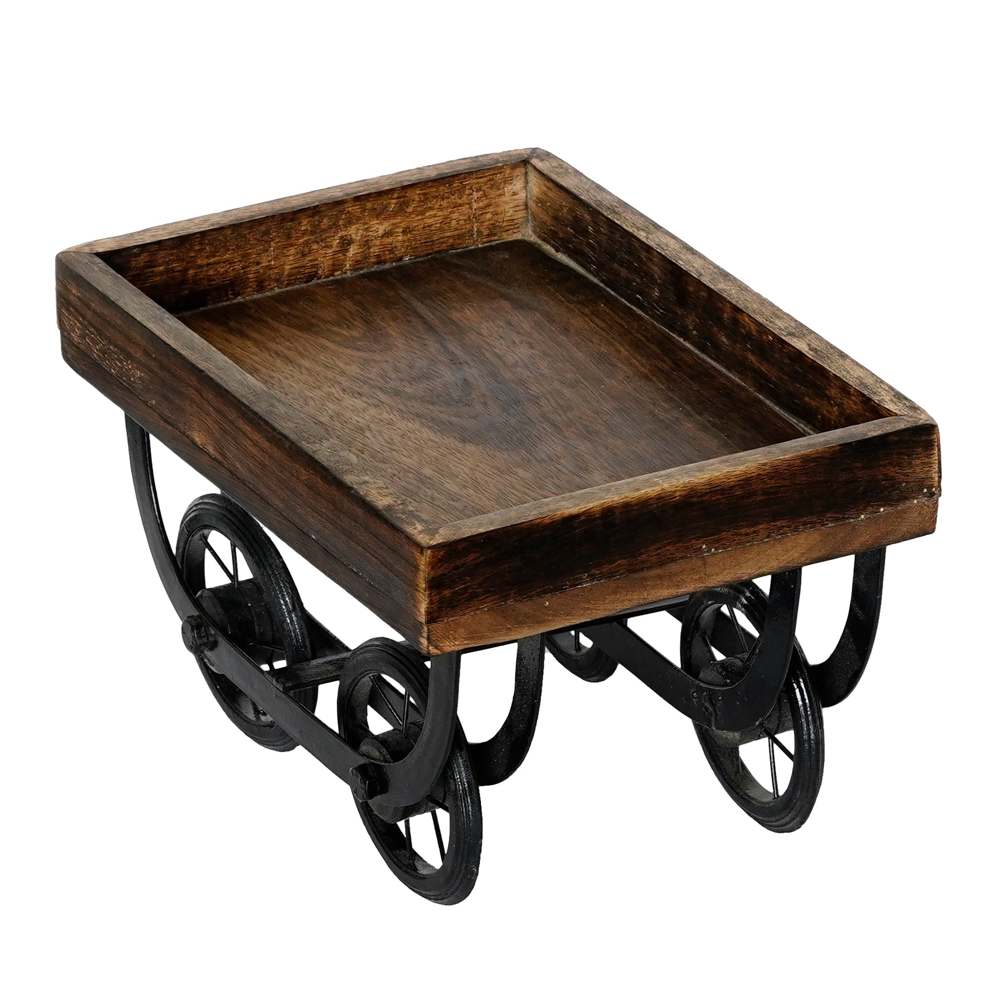 Wooden Cart Style Starter Serving Platter 2