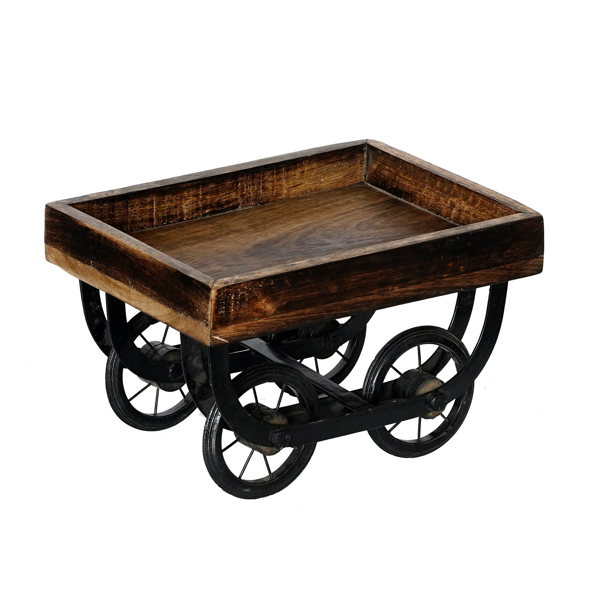Wooden Cart Style Starter Serving Platter 4