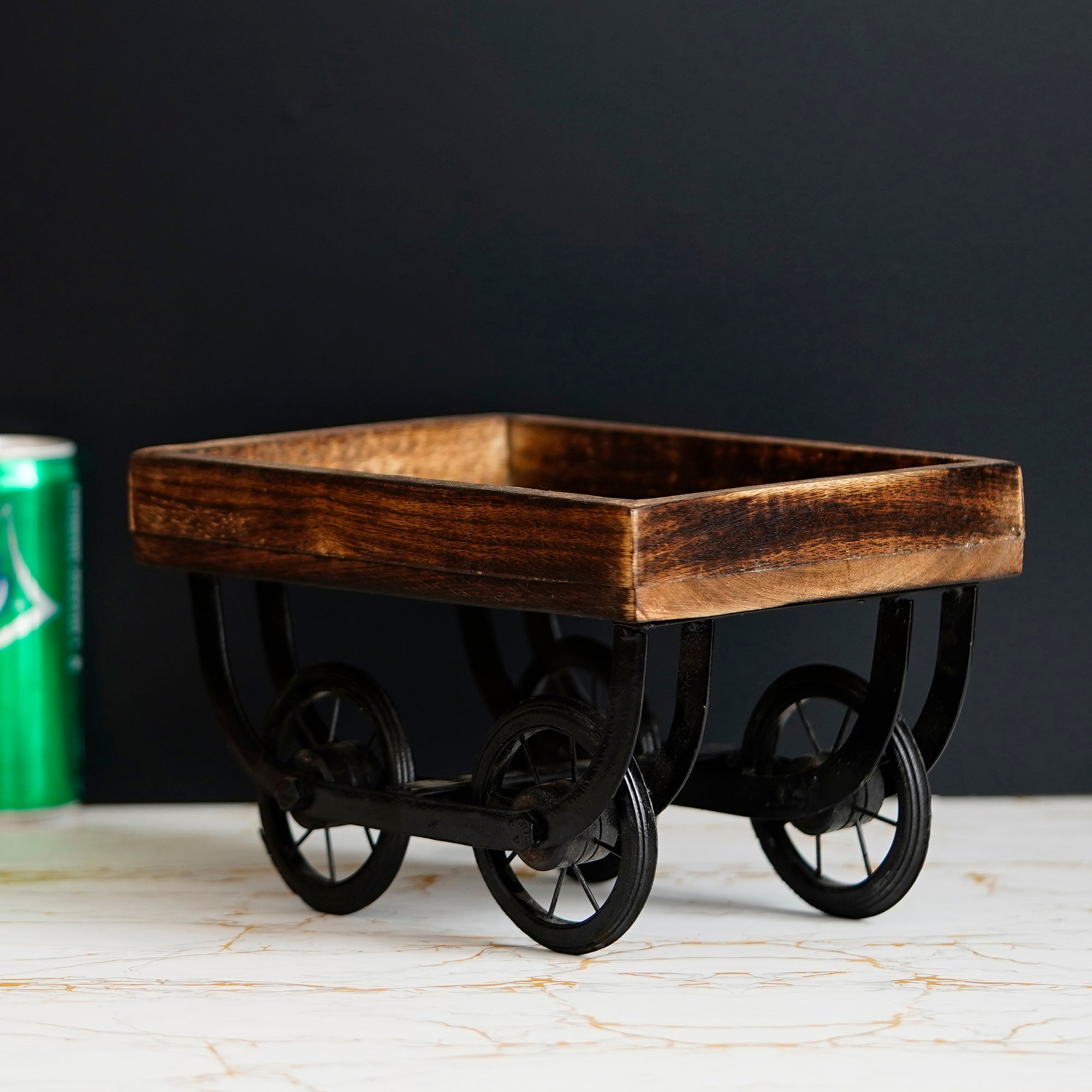 Wooden Cart Style Starter Serving Platter 6