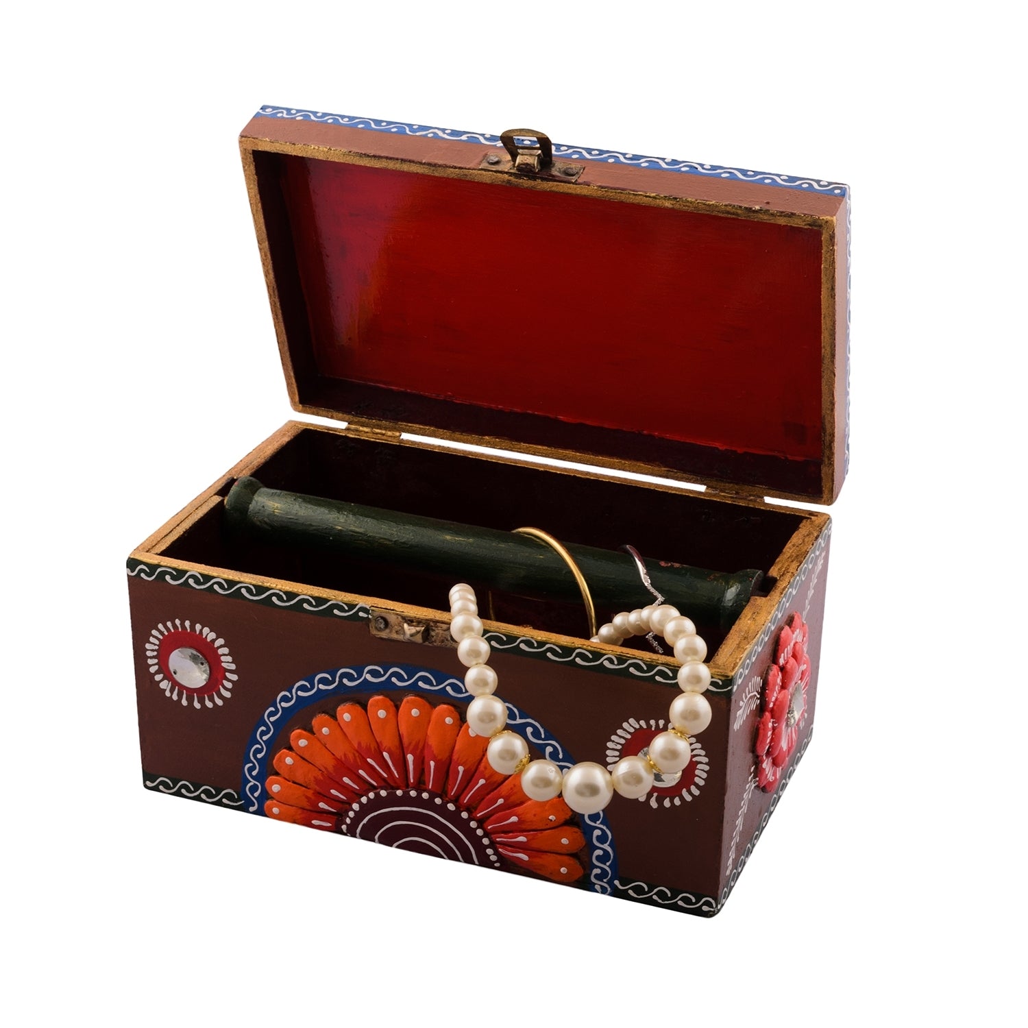 Floral Multiutility Papier-Mache Wooden Jewellery Box 3