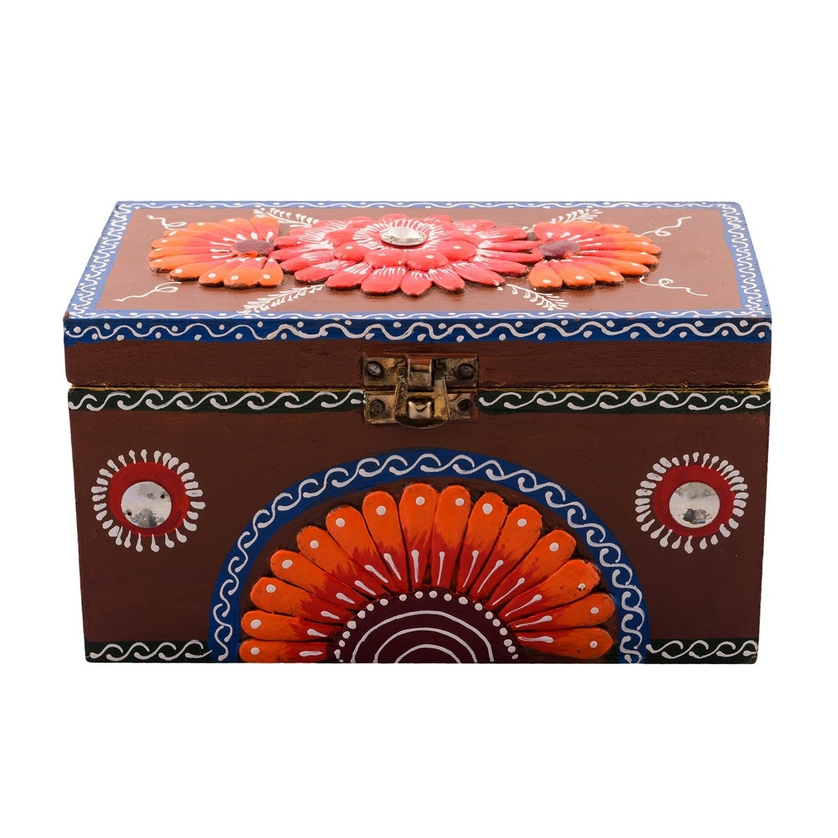 Floral Multiutility Papier-Mache Wooden Jewellery Box 4