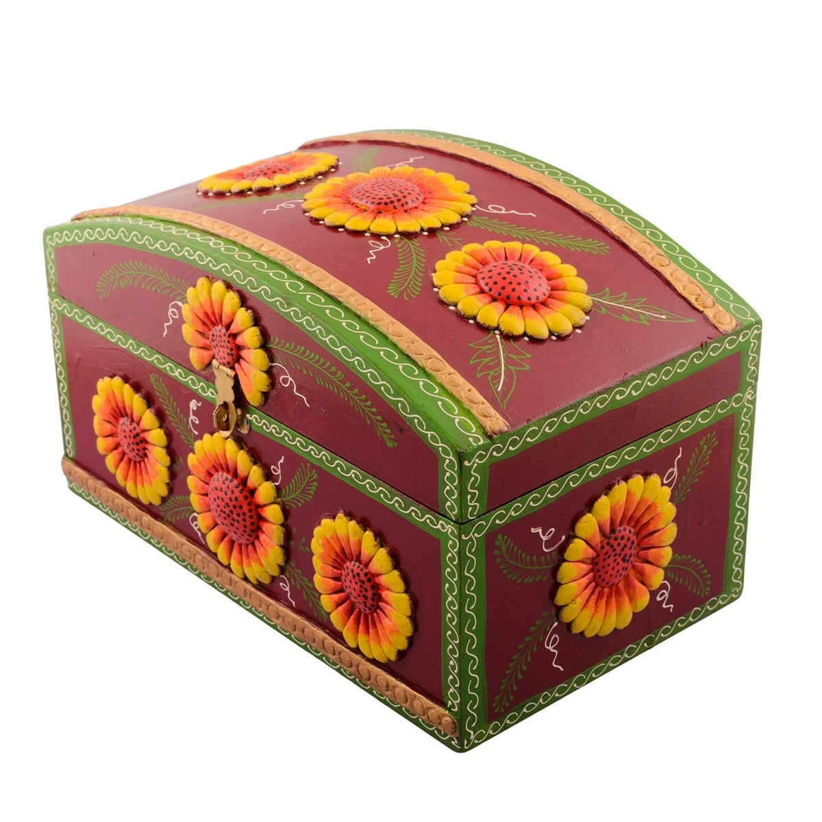Decorative Multiutility Papier-Mache Wooden Jewellery Box