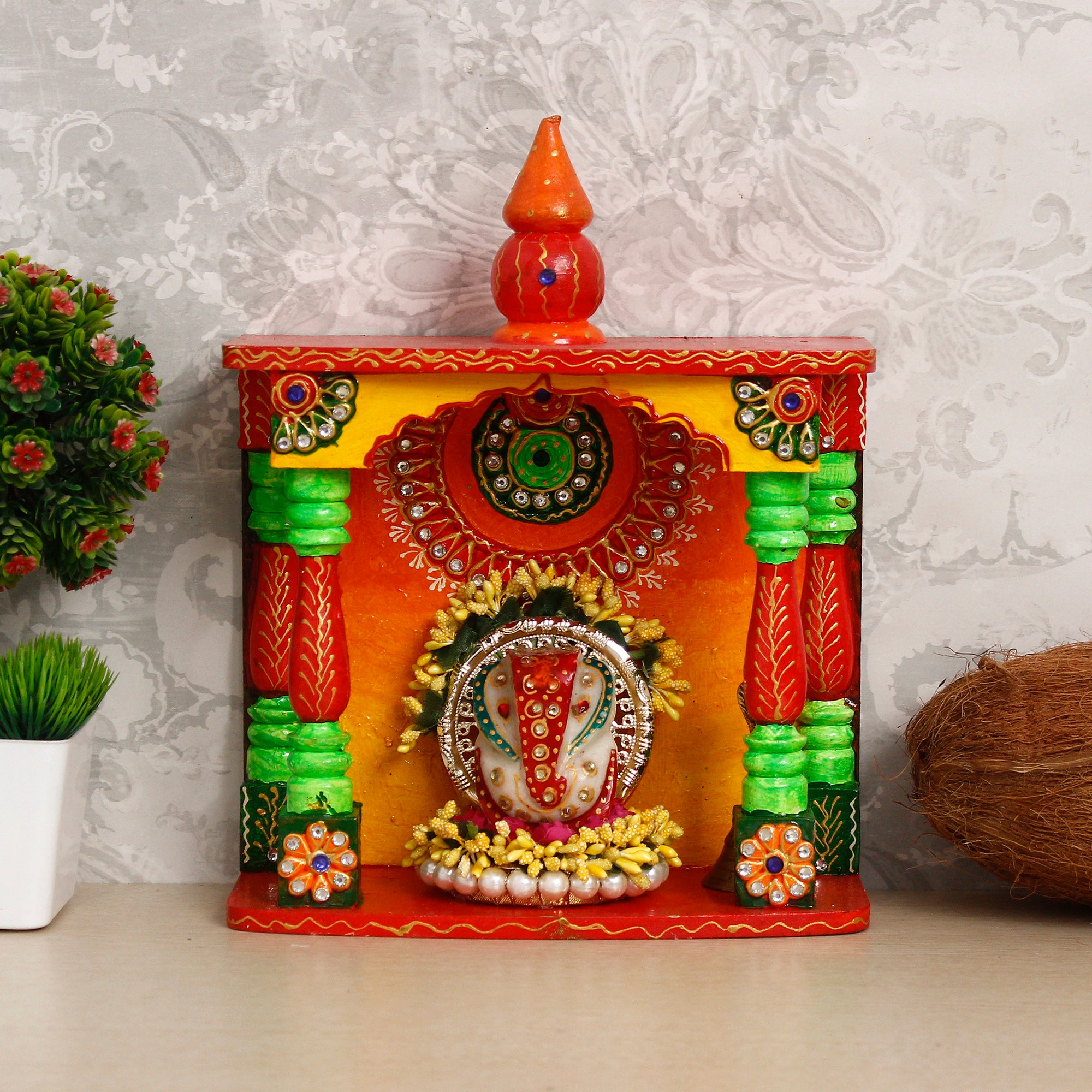 Papier Mache and Wooden Handcrafted Temple 1