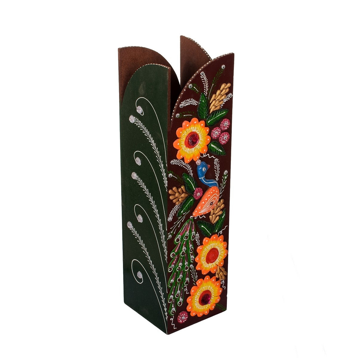 Splendid Papier-Mache Wooden Floral Vase 1
