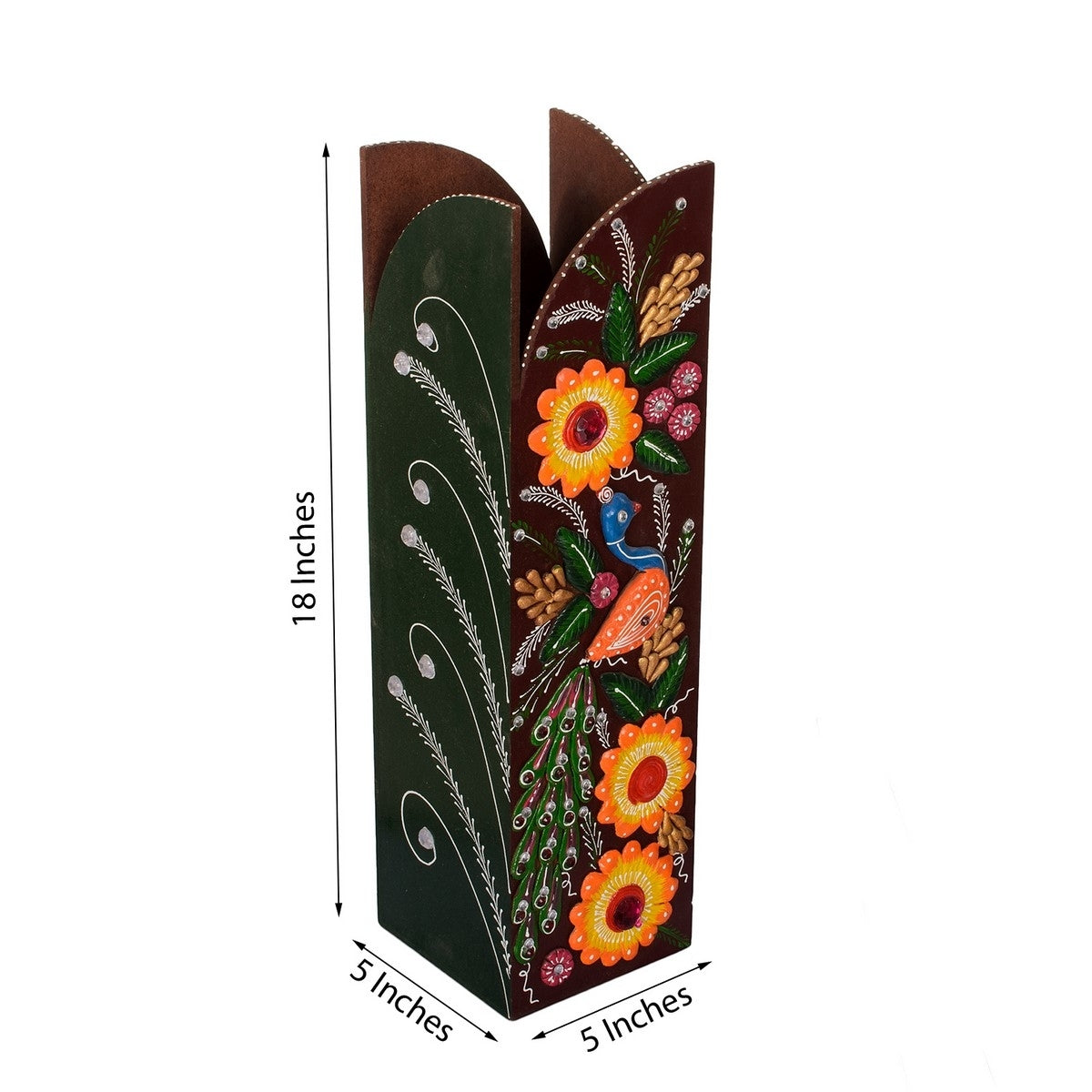 Splendid Papier-Mache Wooden Floral Vase 3
