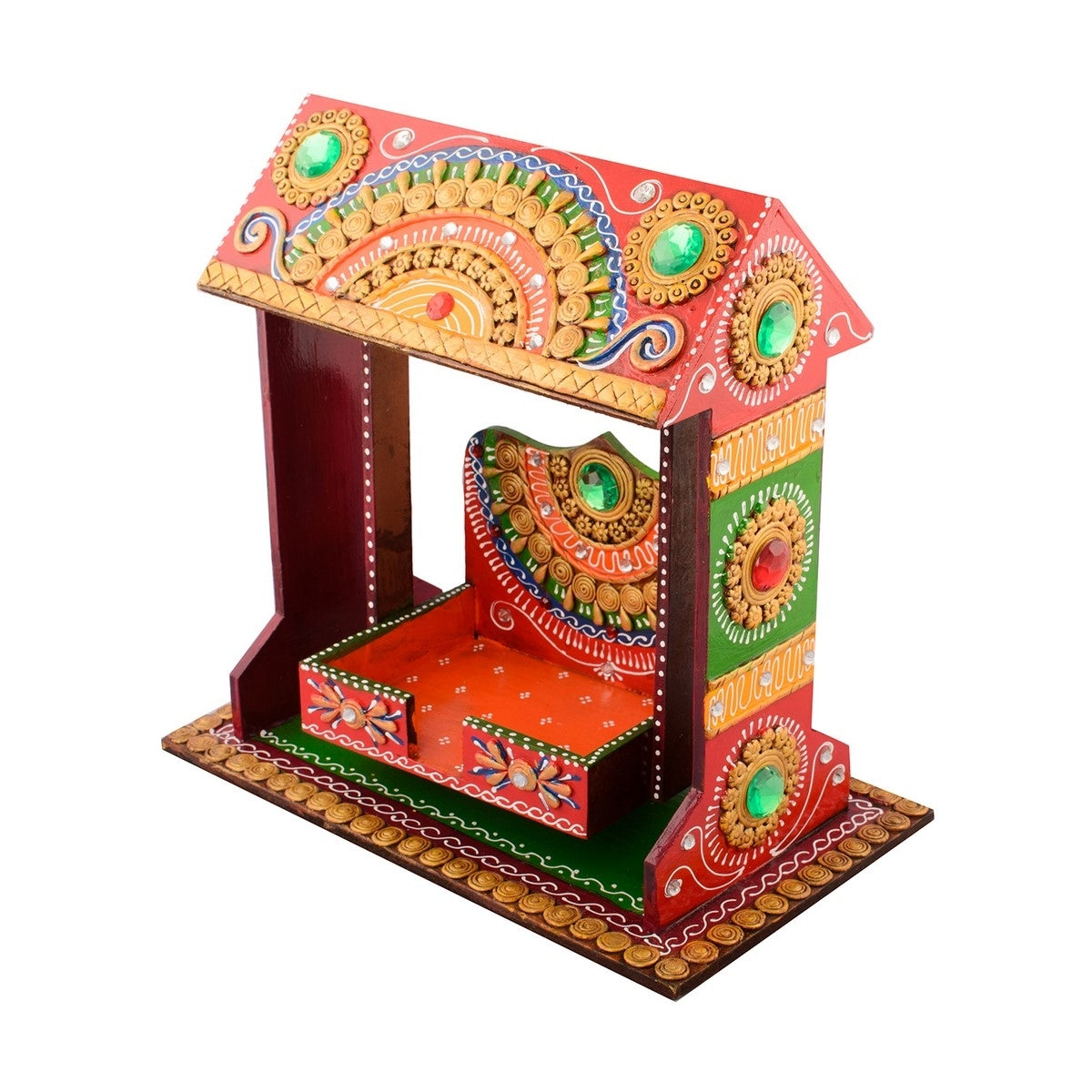 Decorative Papier-Mache work Wooden Jhula Temple 2