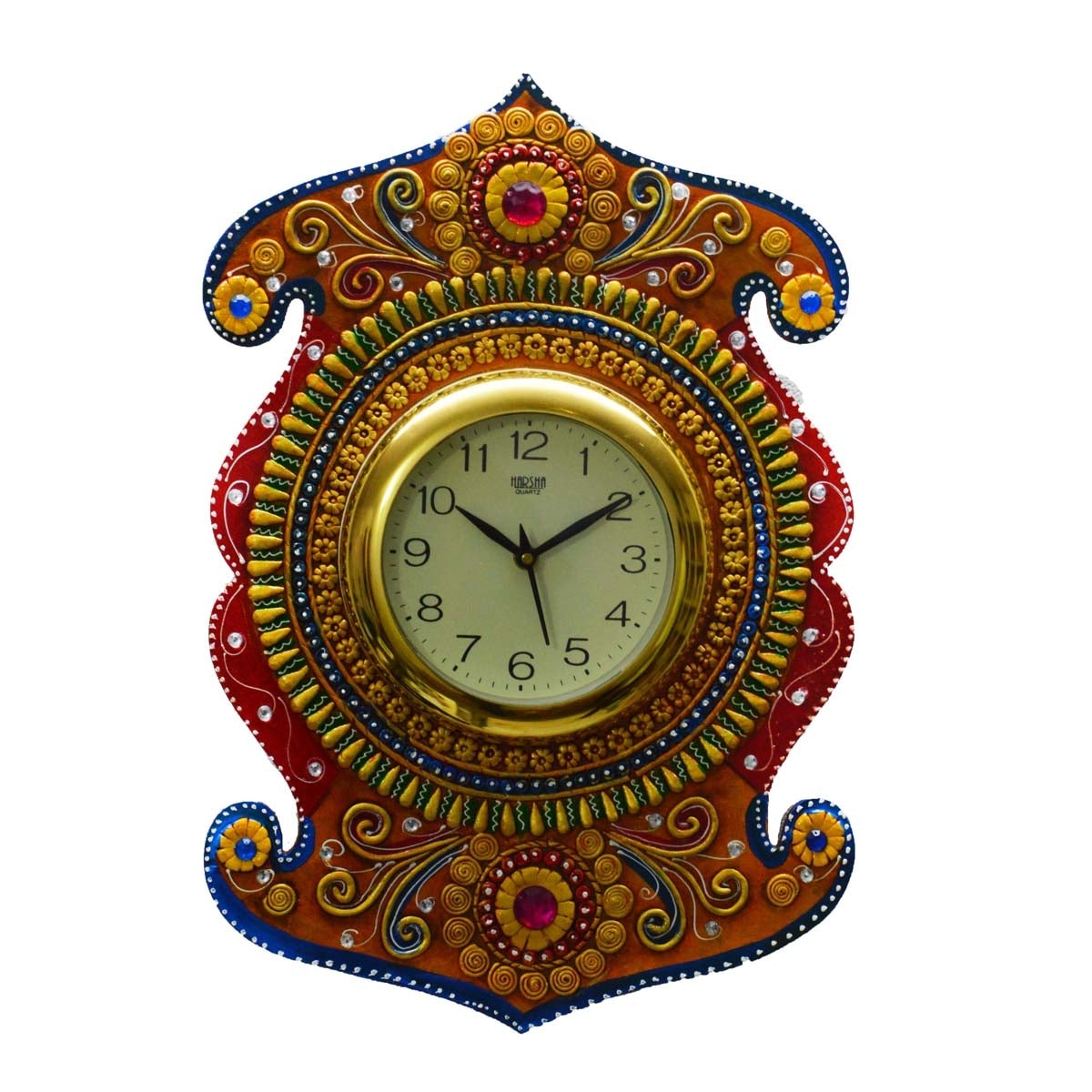 Kundan Studded Wall Clock