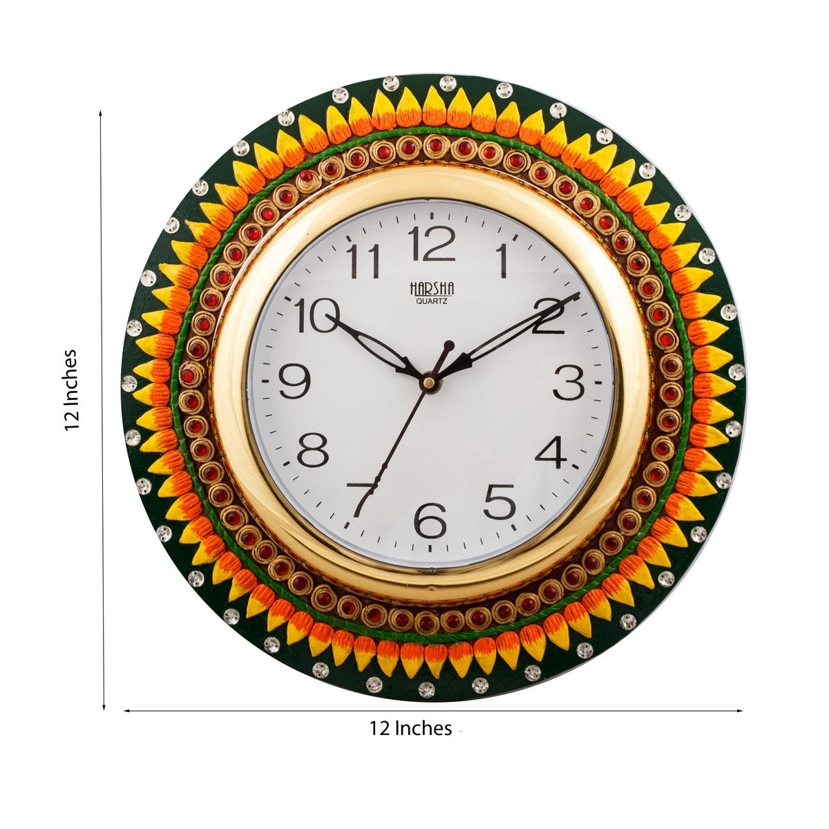 Subtle Vibrant Papier-Mache Wooden Handcrafted Wall Clock 2