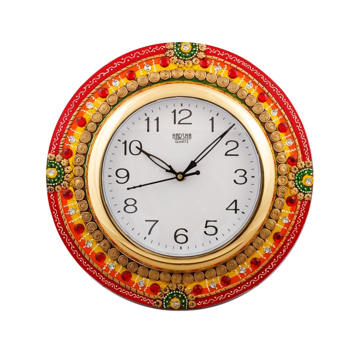 Fine Crafted Elegant Papier-Mache Wooden Handcrafted Wall Clock
