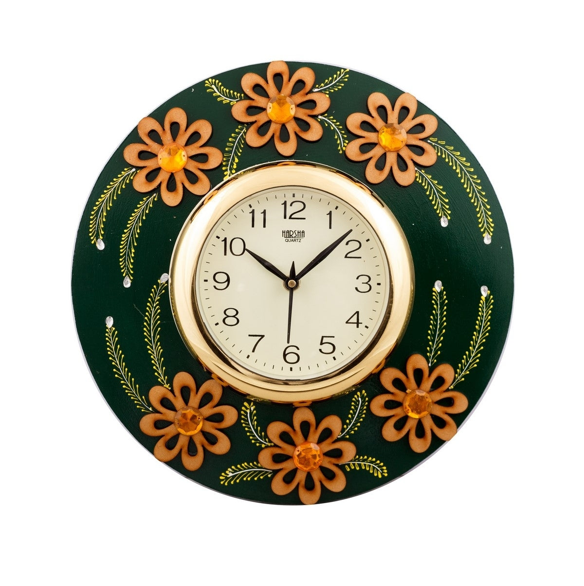 Decorative Fine Crafted Papier-Mache Wooden Handcrafted Wall Clock