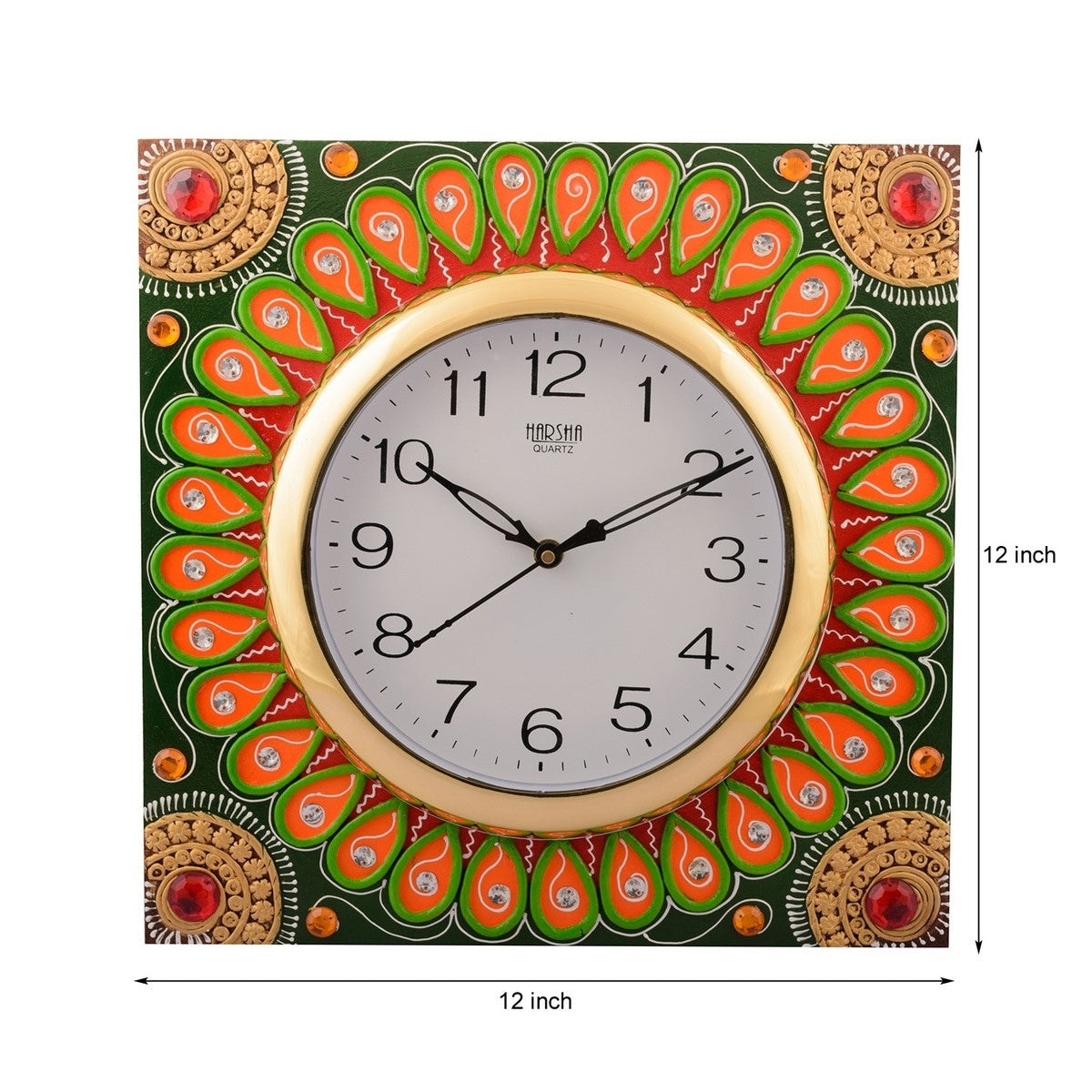 Wooden Papier Mache Splendid Artistic Handcrafted Wall Clock 2