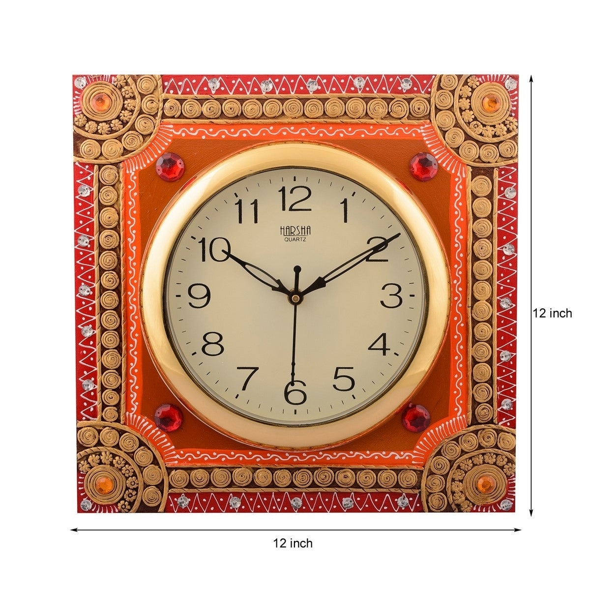 Wooden Papier Mache Elegant Artistic Handcrafted Wall Clock 1