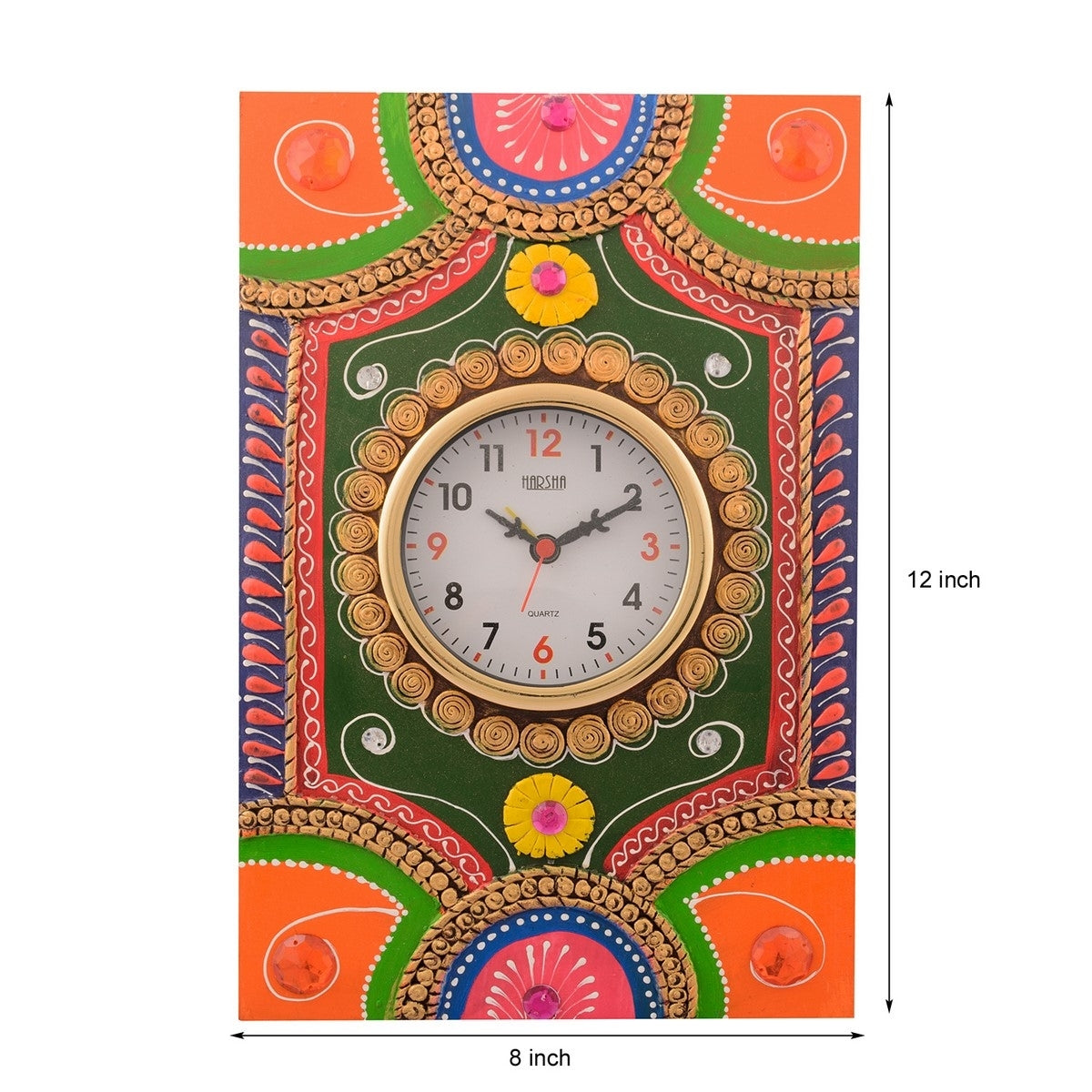 Wooden Papier Mache Traditional Work Artistic Handcrafted Wall Clock 2