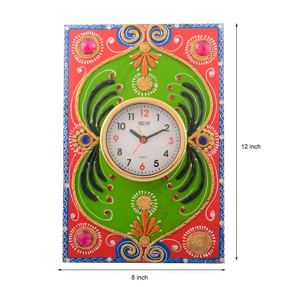 Wooden Papier Mache Embossed Artistic Handcrafted Wall Clock 2