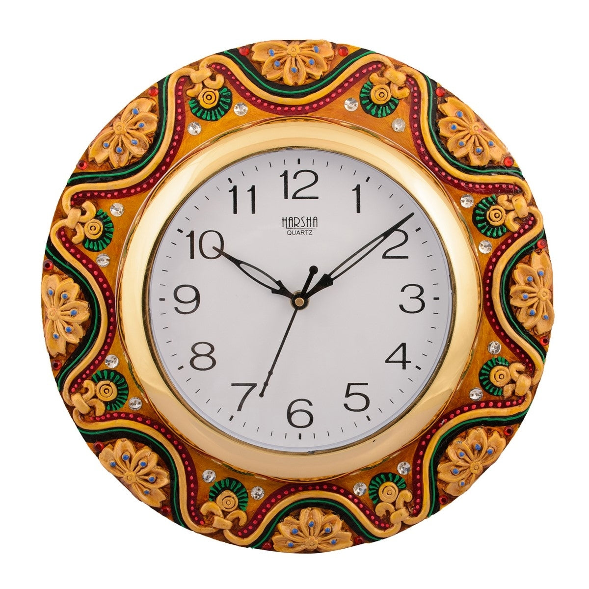 Wooden Papier Mache Dazzling Handcrafted Wall Clock