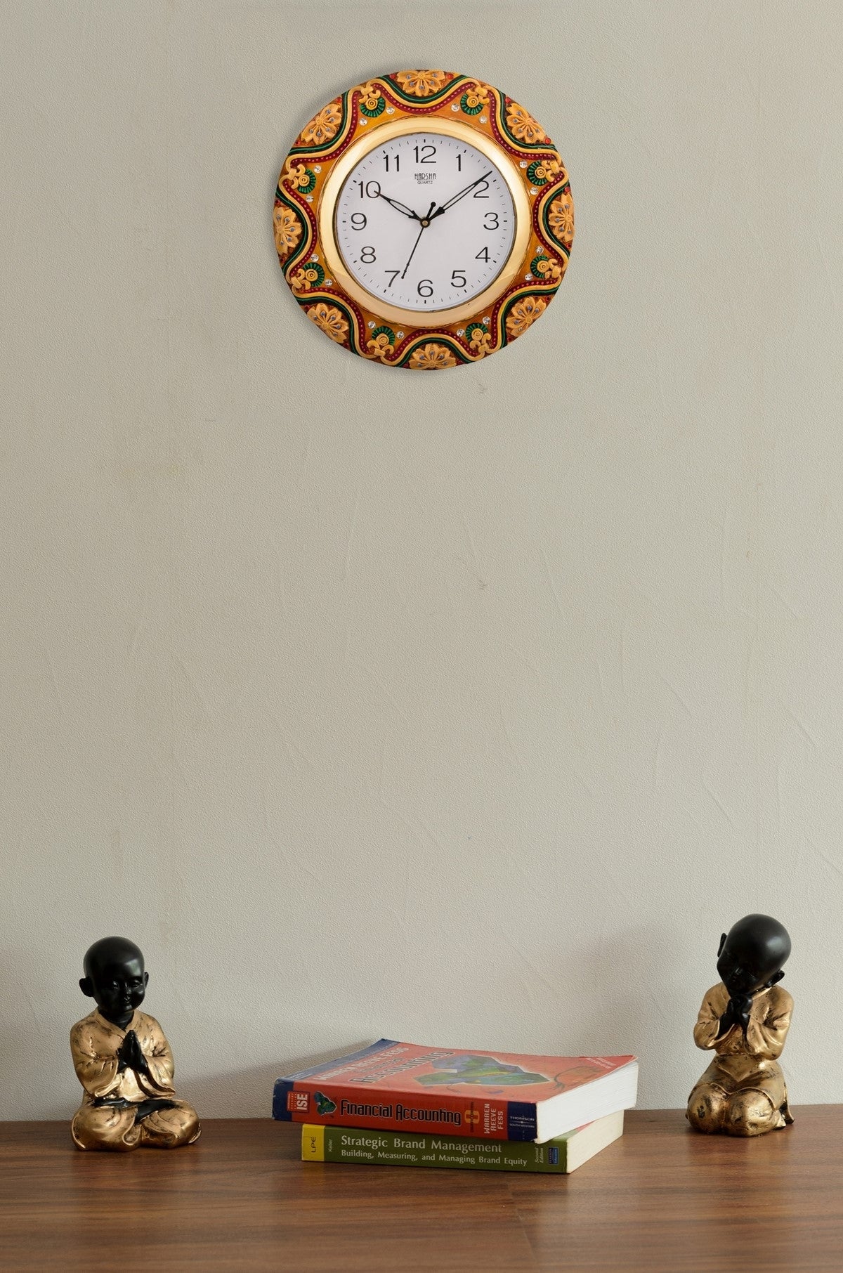 Wooden Papier Mache Dazzling Handcrafted Wall Clock 1