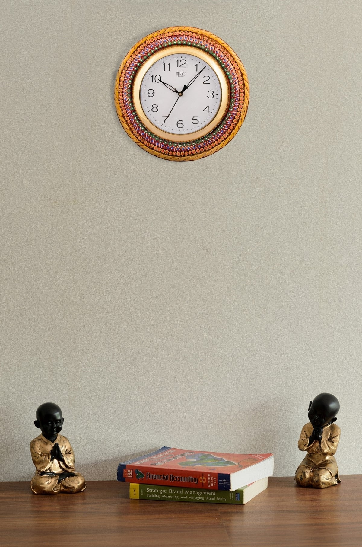 Wooden Papier Mache Glorious Handcrafted Wall Clock 1