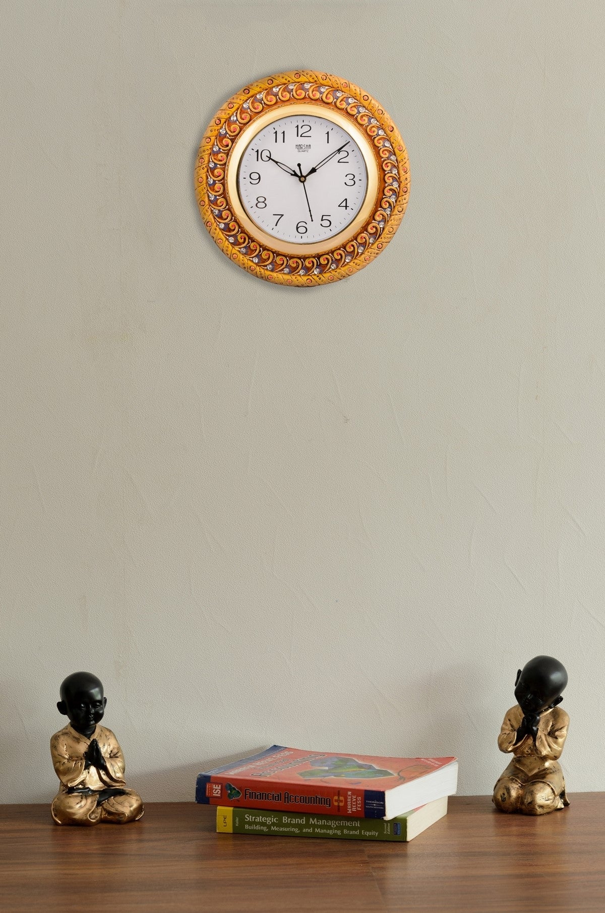 Wooden Papier Mache Elegant Handcrafted Wall Clock 1