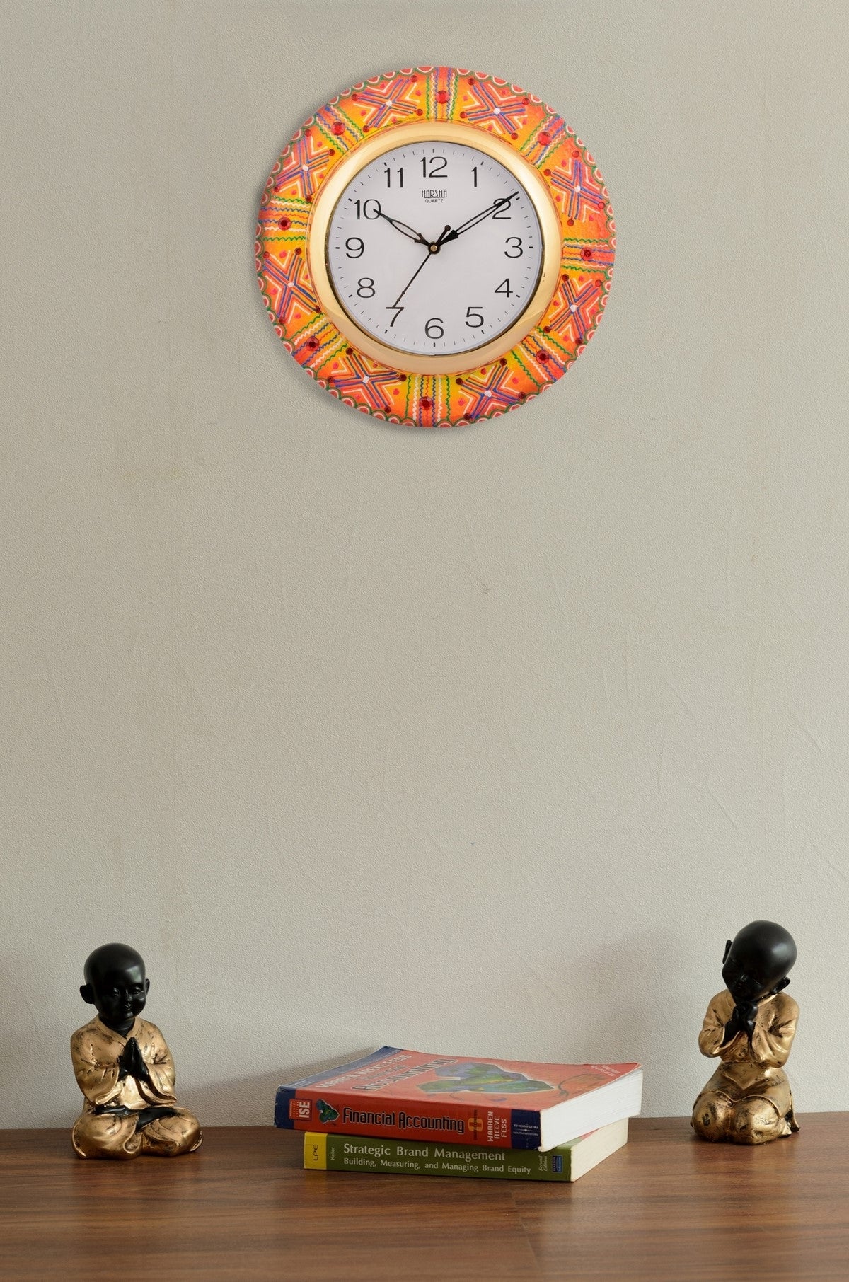 Wooden Papier Mache Artistic Handcrafted Wall Clock 1