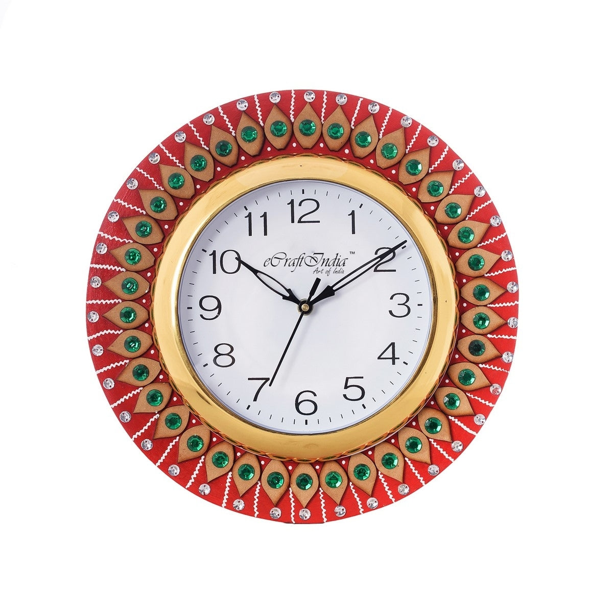 Decorative Handmade Papier-Mache Wooden Wall Clock