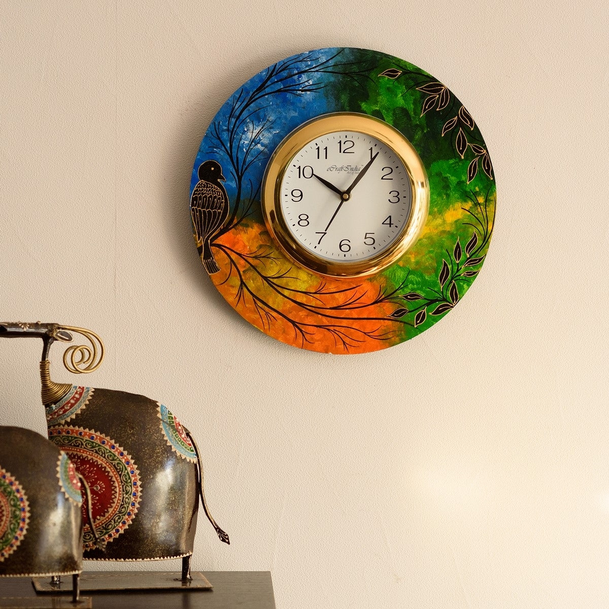 Beautiful & Colorful Senary View Wooden Handcrafted Wall Clock 1