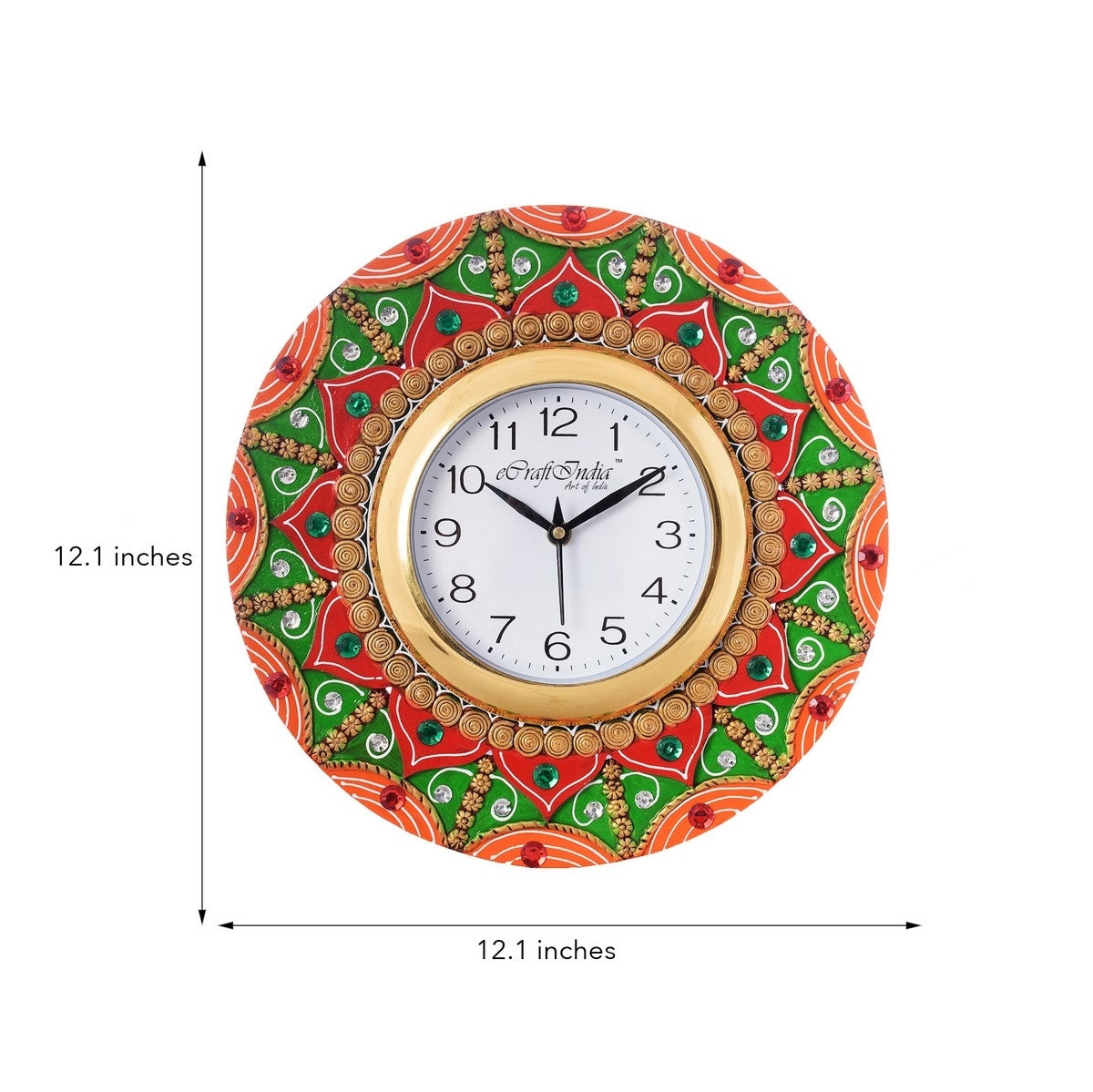 Decorative Papier-Mache Wooden Handcrafted Wall Clock 2
