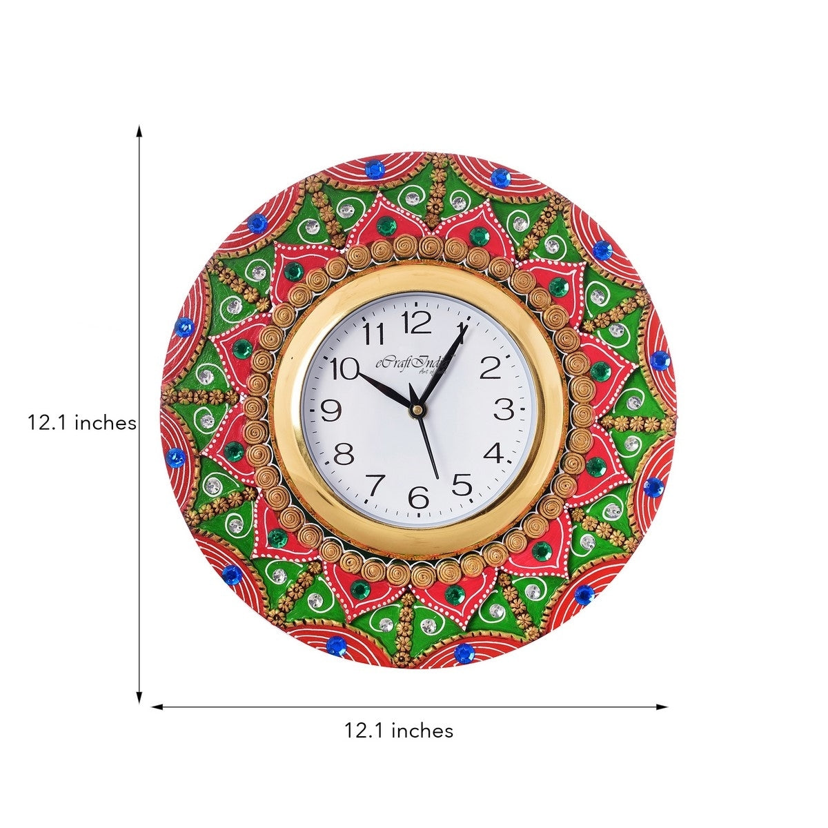Exquisite Papier-Mache Wooden Handcrafted Wall Clock 2