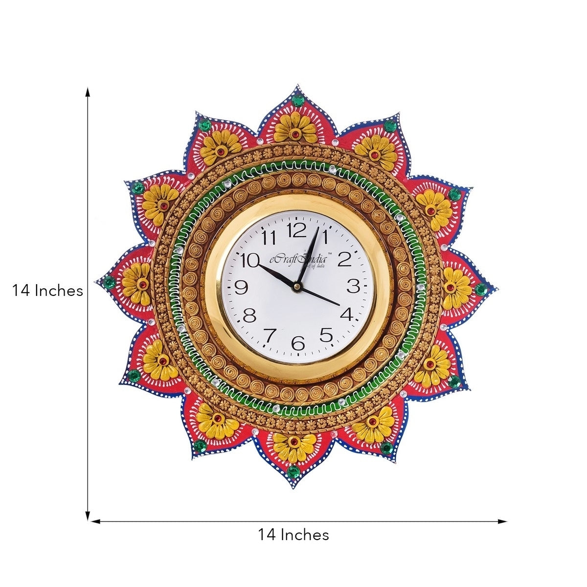 Sublime and Decorative Papier-Mache Wooden Handcrafted Wall Clock 2